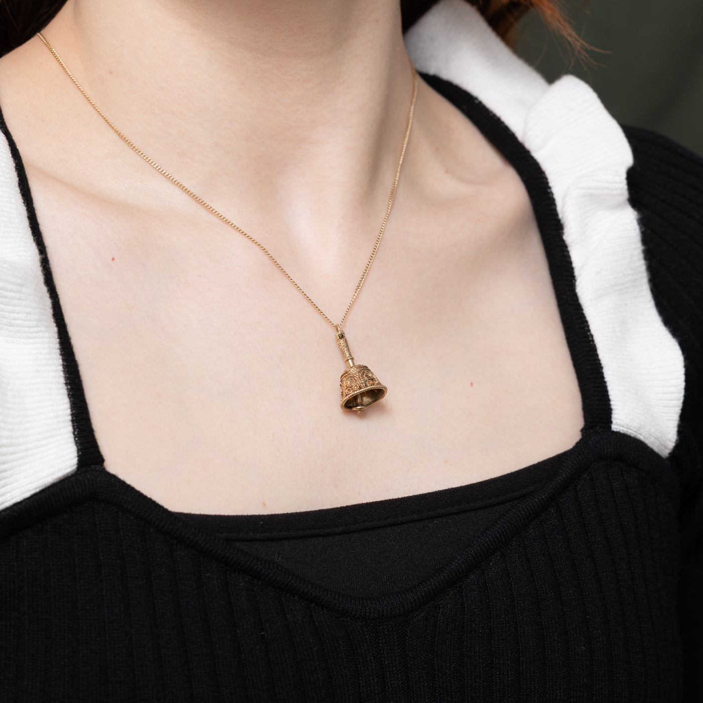 10K Ornate Bell Charm