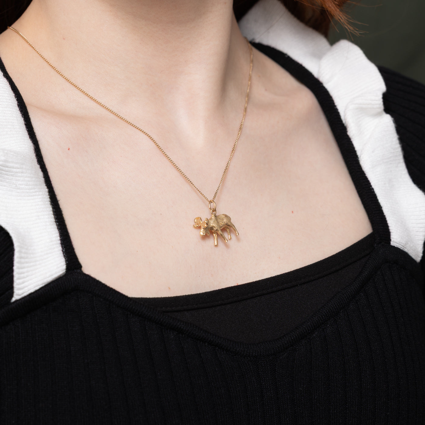 Breloque orignal en or jaune 10 carats