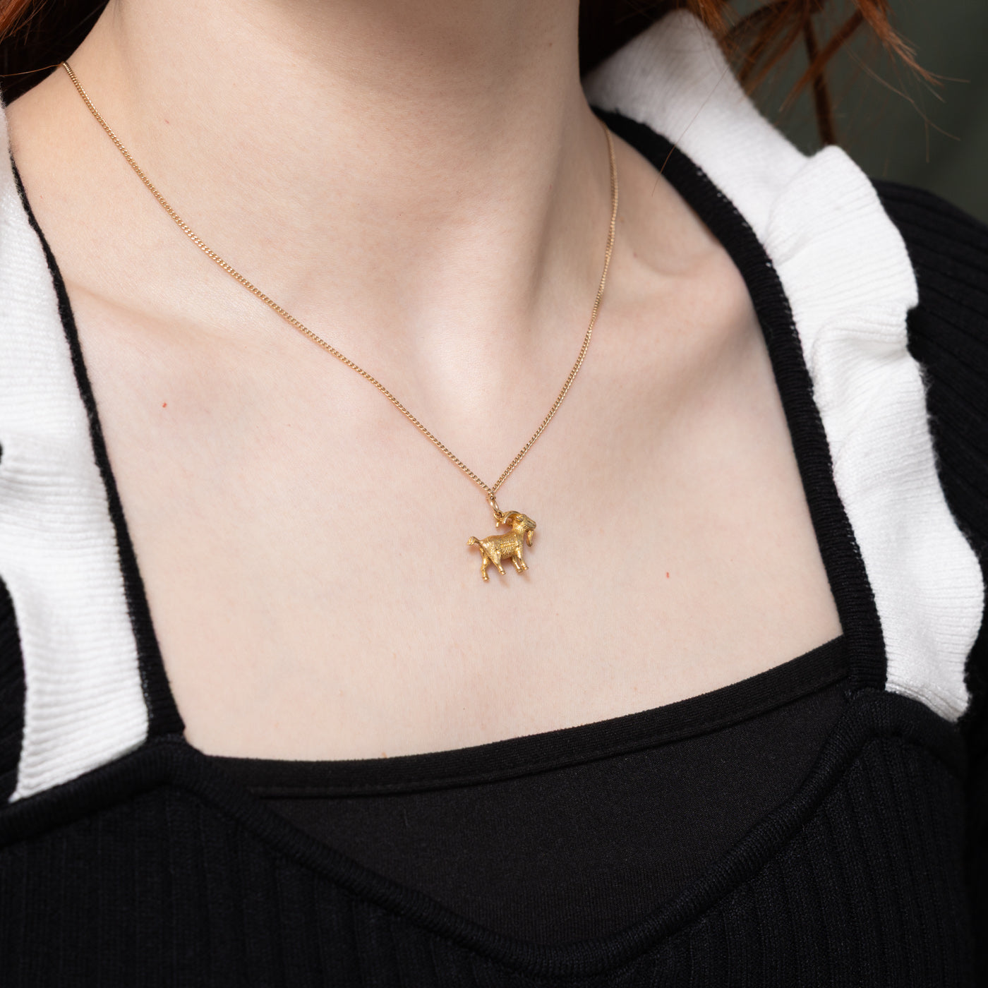 Breloque chèvre en or jaune 9 carats de Birmingham, 1960