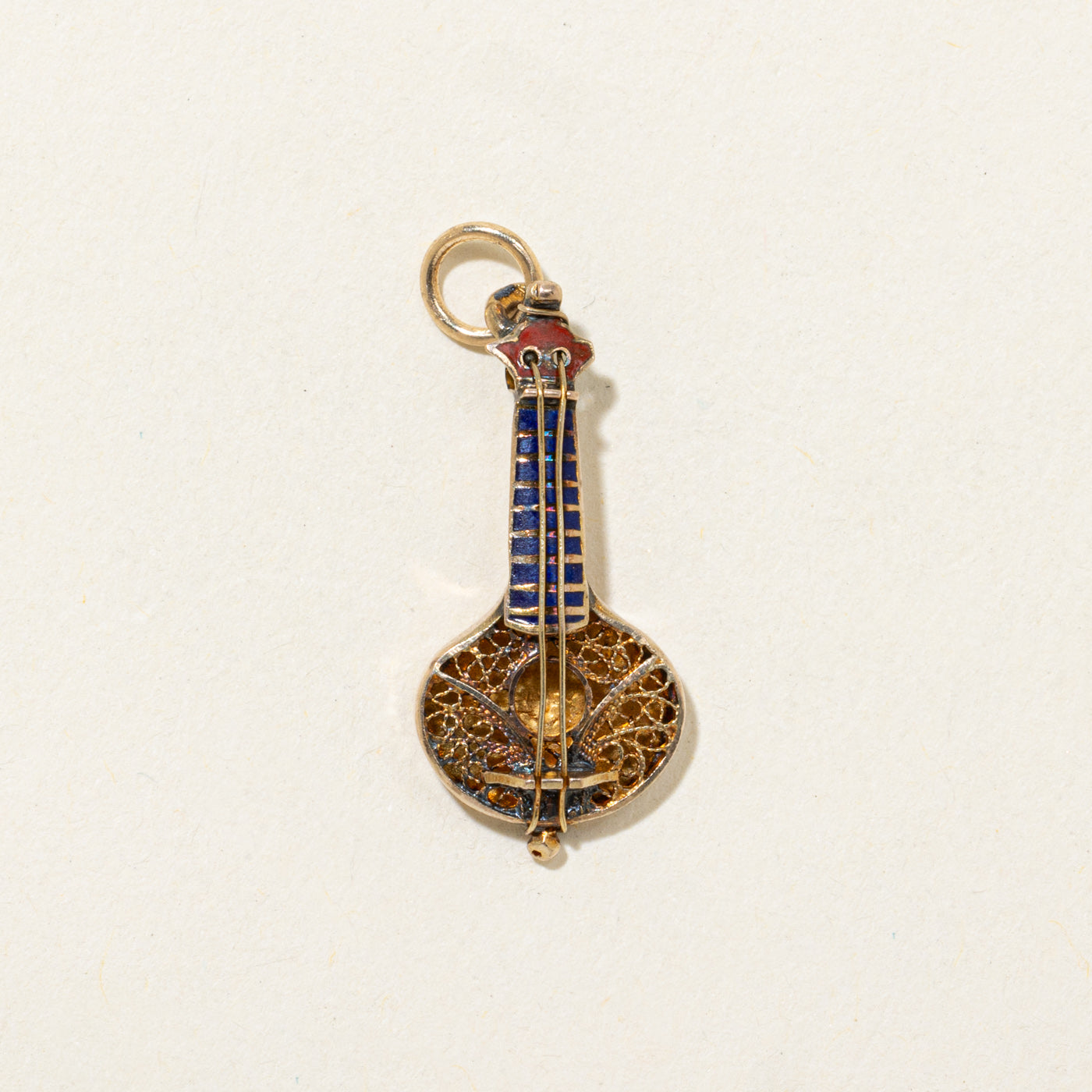 19K Yellow Gold Portugese Guitar Charm