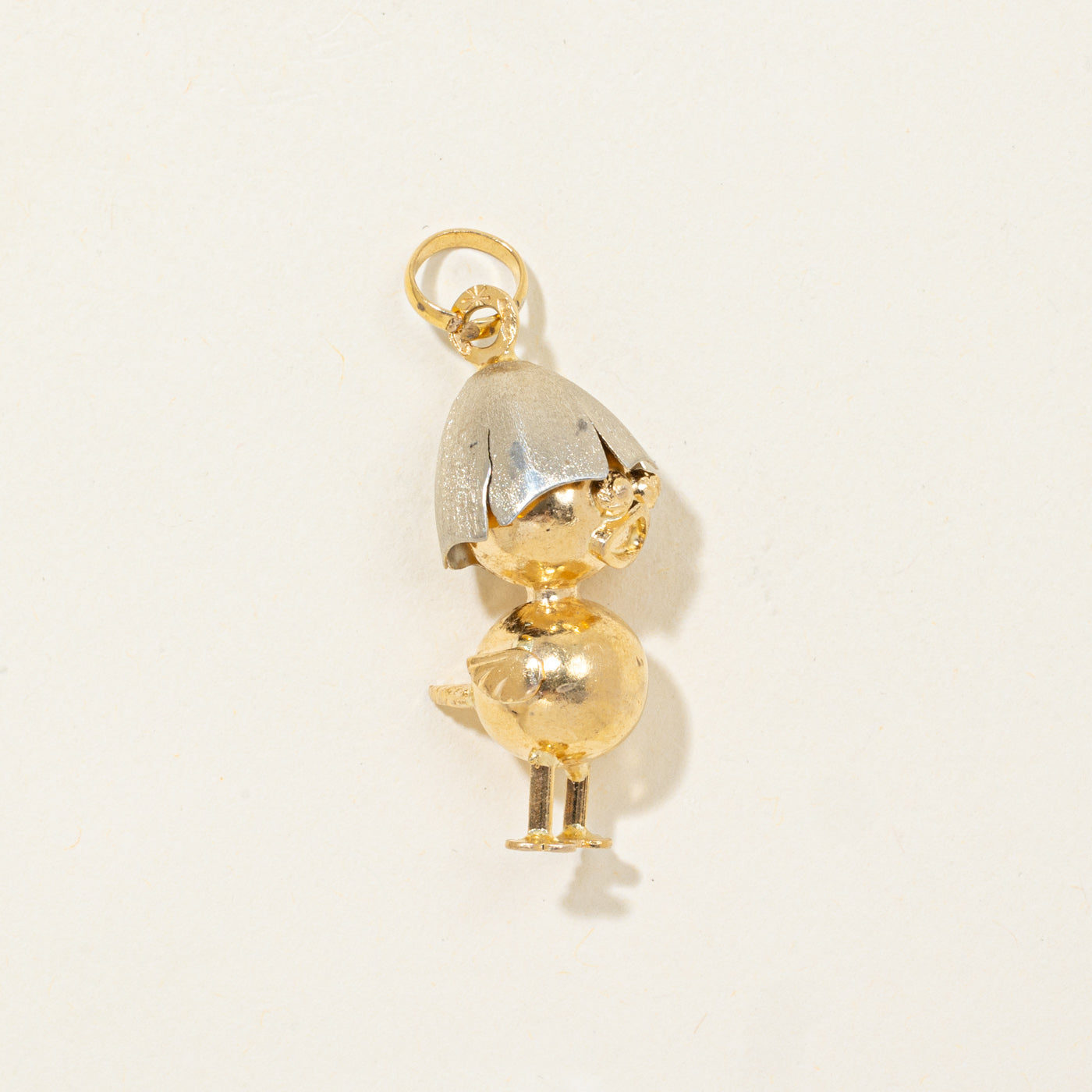 18K Two Tone Gold Baby Chick Charm