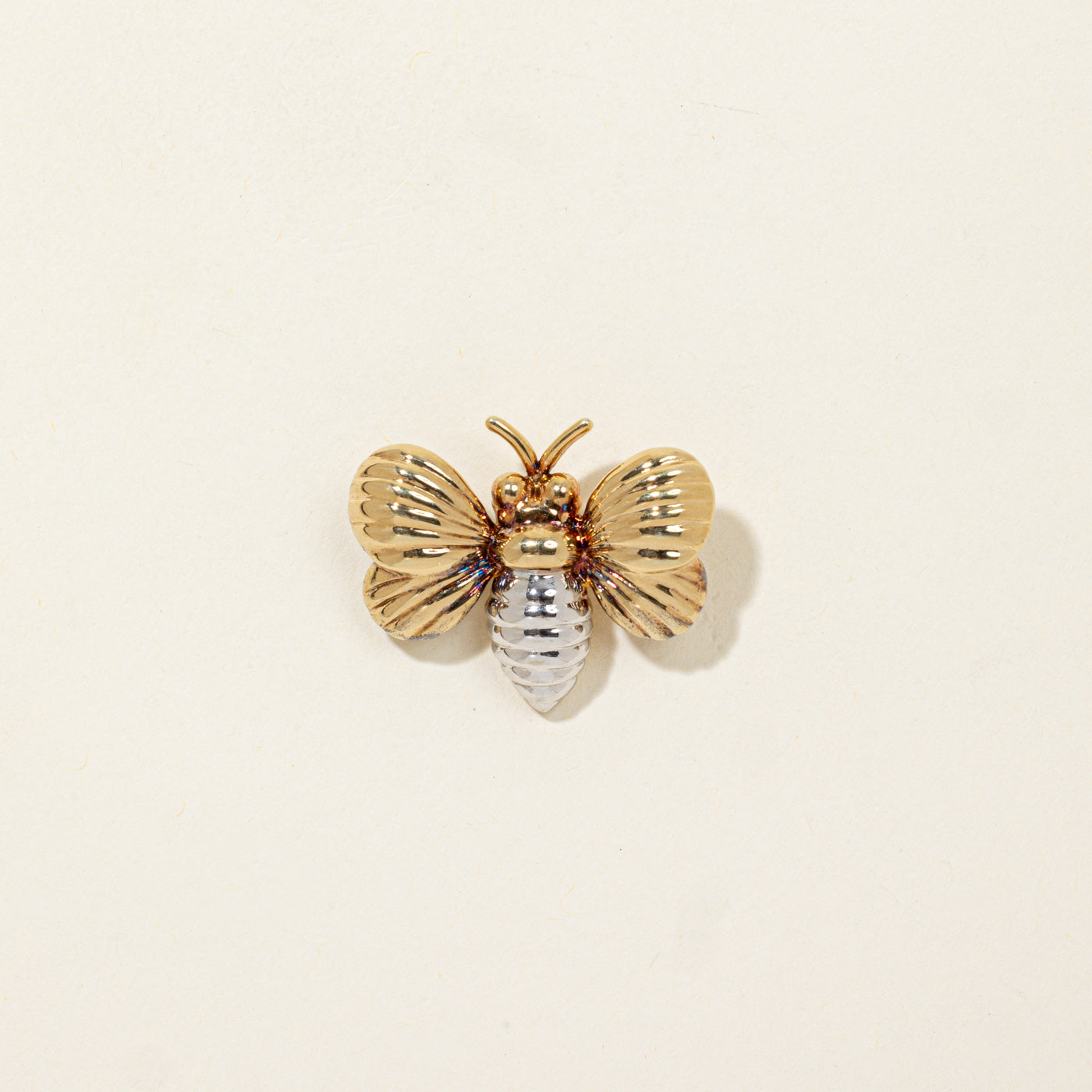 14K Two Tone Gold Bee Brooch