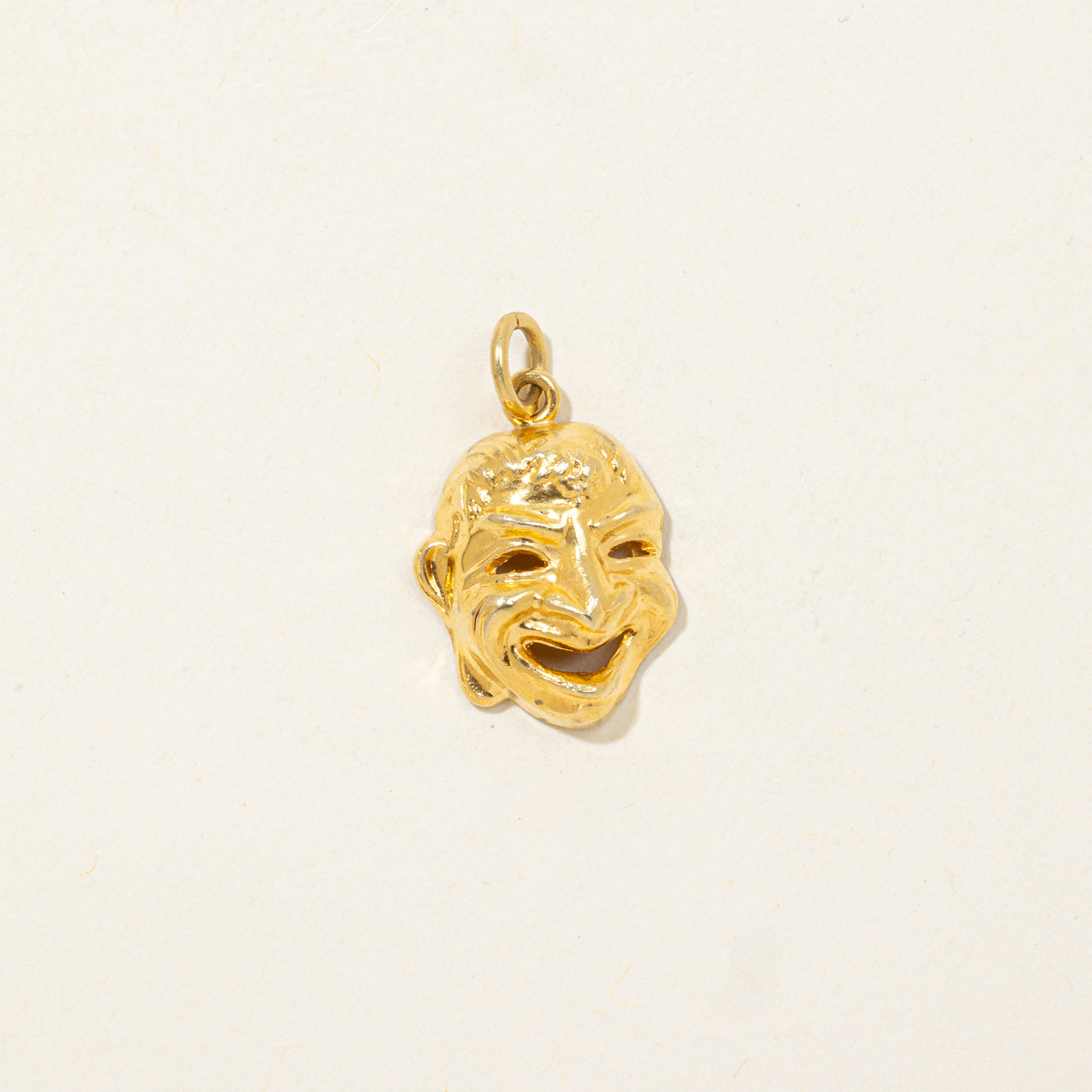 18K Yellow Gold Comedy Mask Charm