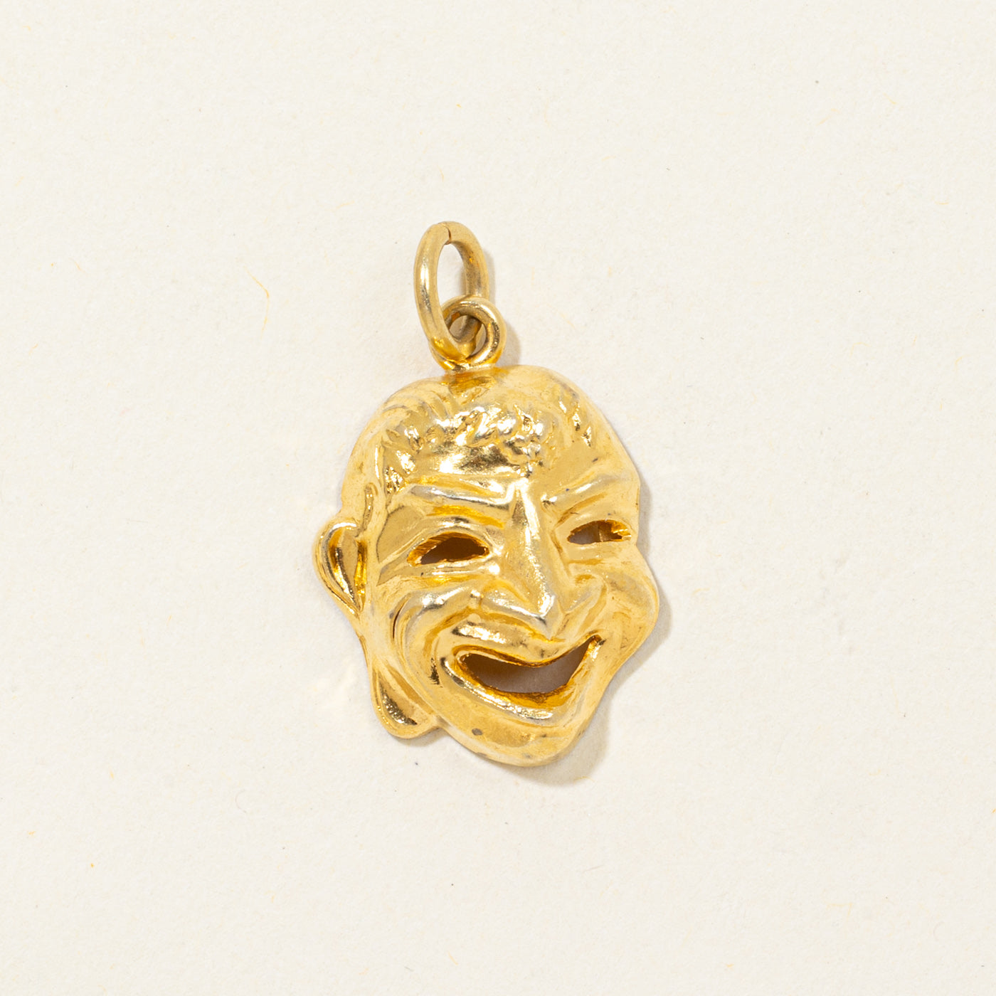 18K Yellow Gold Comedy Mask Charm