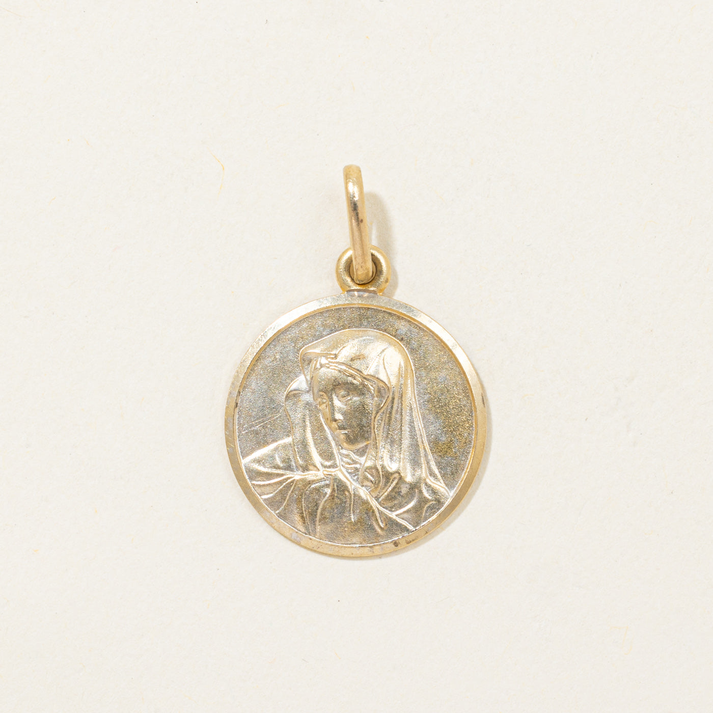 Vintage Italian 18K Mother Mary Pendant