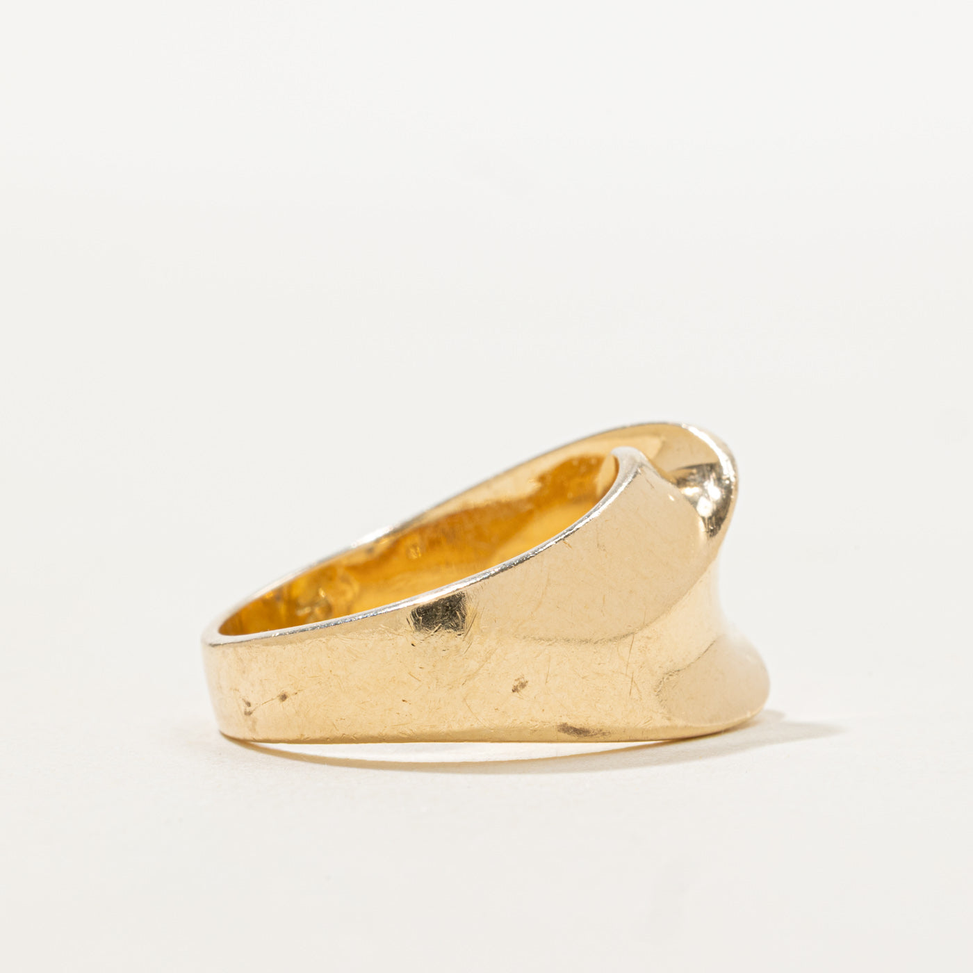 14K Yellow Gold Grooved Chunky Ring | SZ 6.25