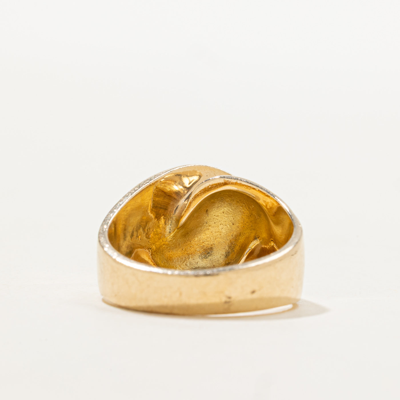 14K Yellow Gold Grooved Chunky Ring | SZ 6.25