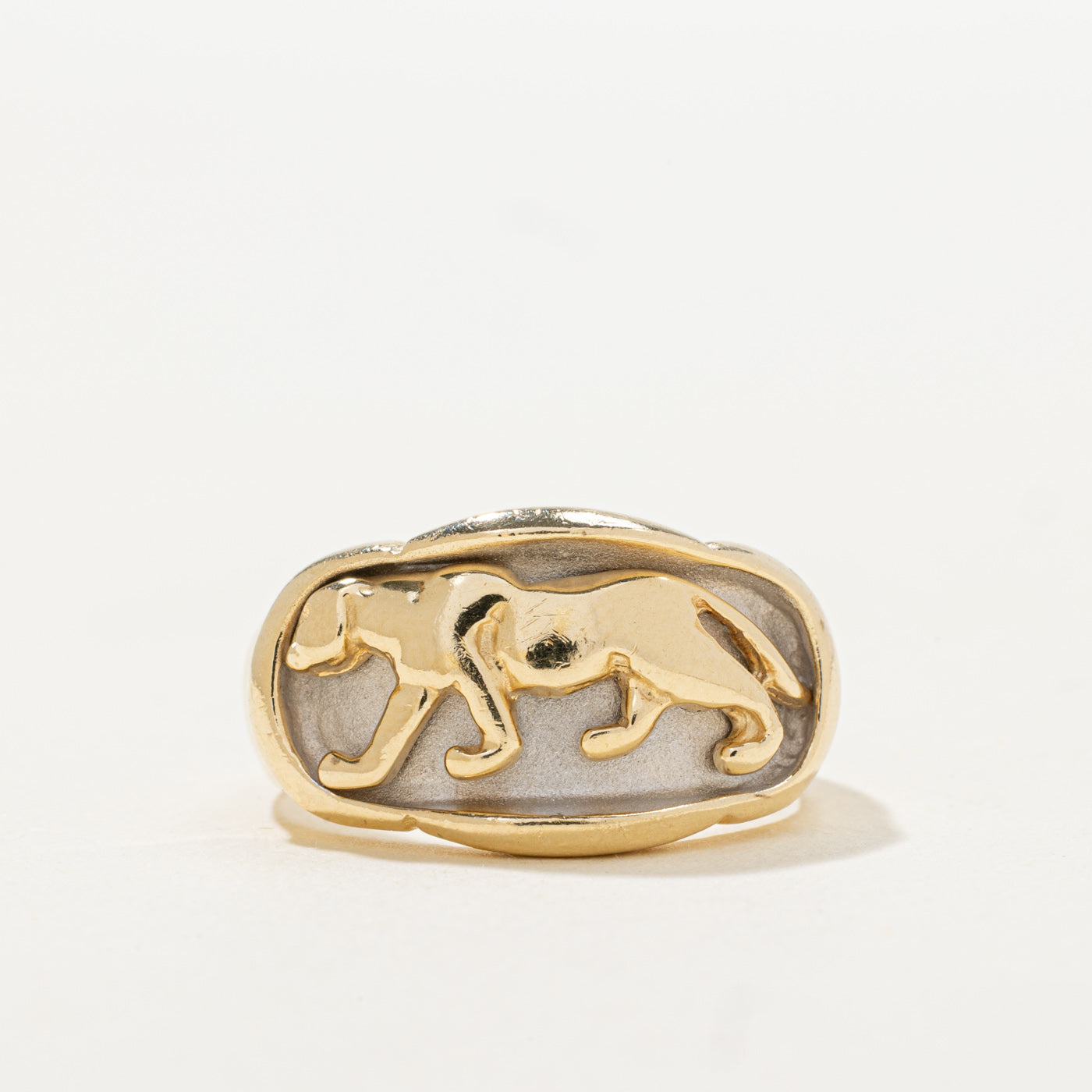 14K Panther Embossed Ring | SZ 7