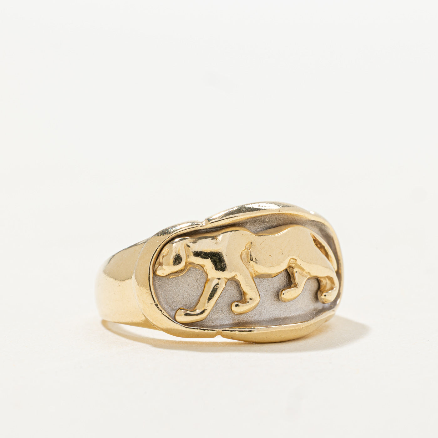 14K Panther Embossed Ring | SZ 7