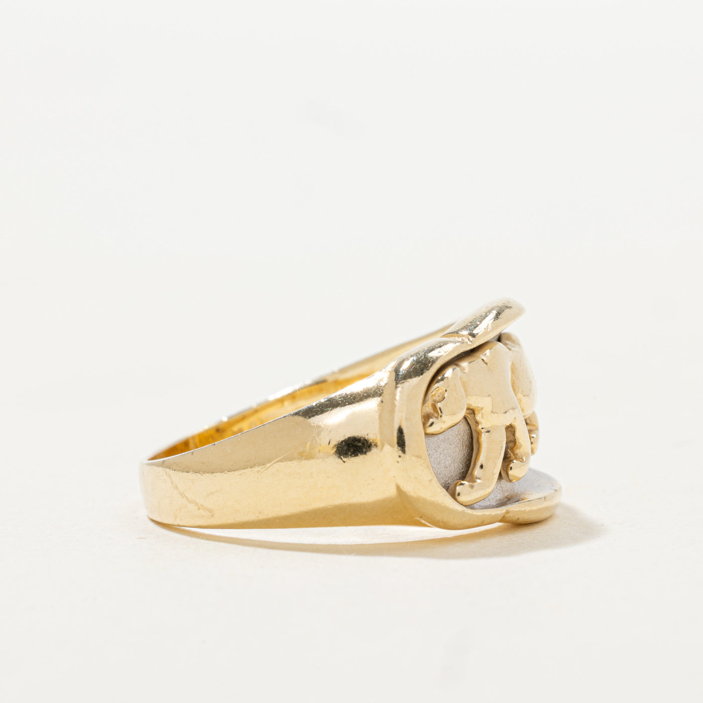 14K Panther Embossed Ring | SZ 7