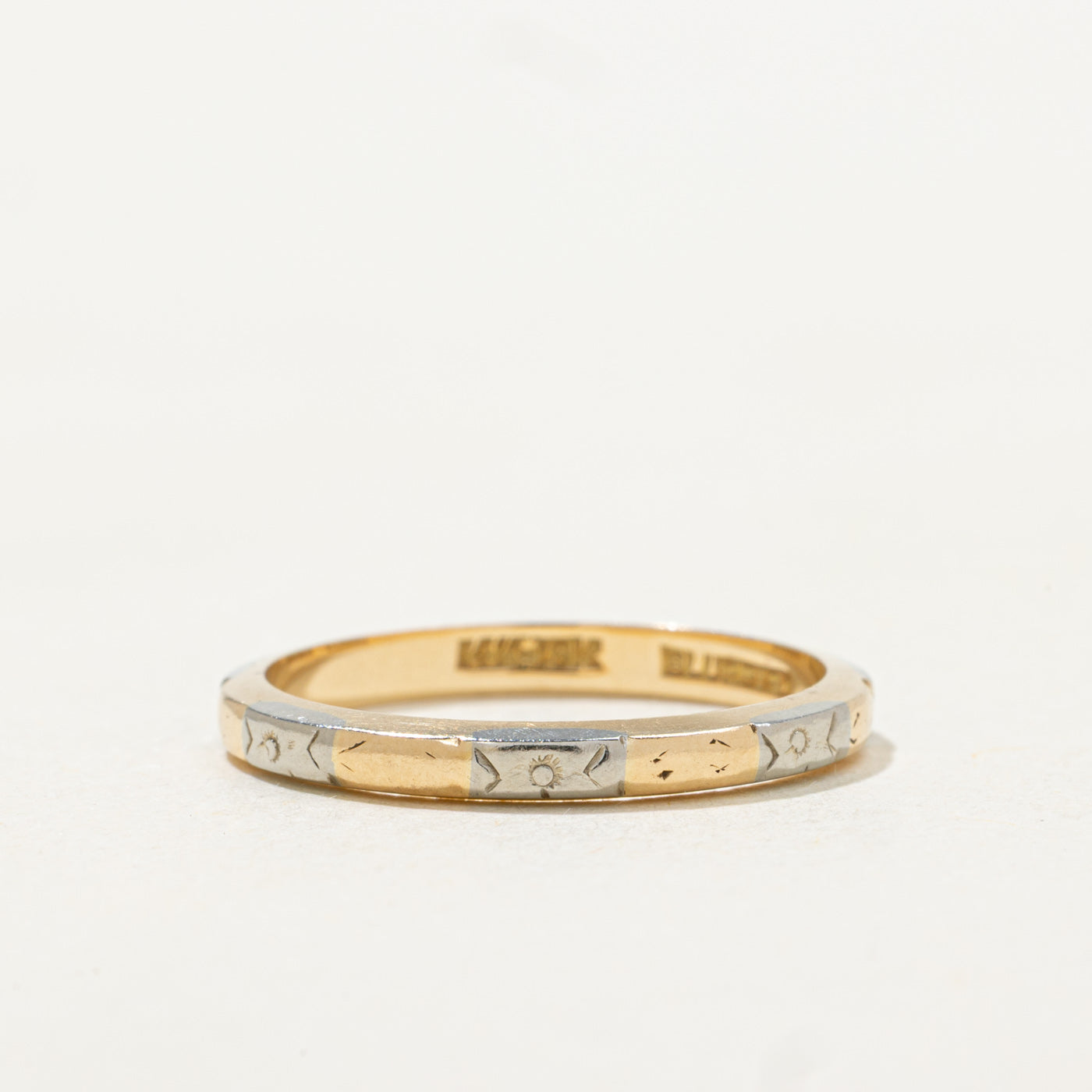 'Bluebird' 14K Ornate Engraved Thin Stacking Band | 2.10mm | SZ 5.25