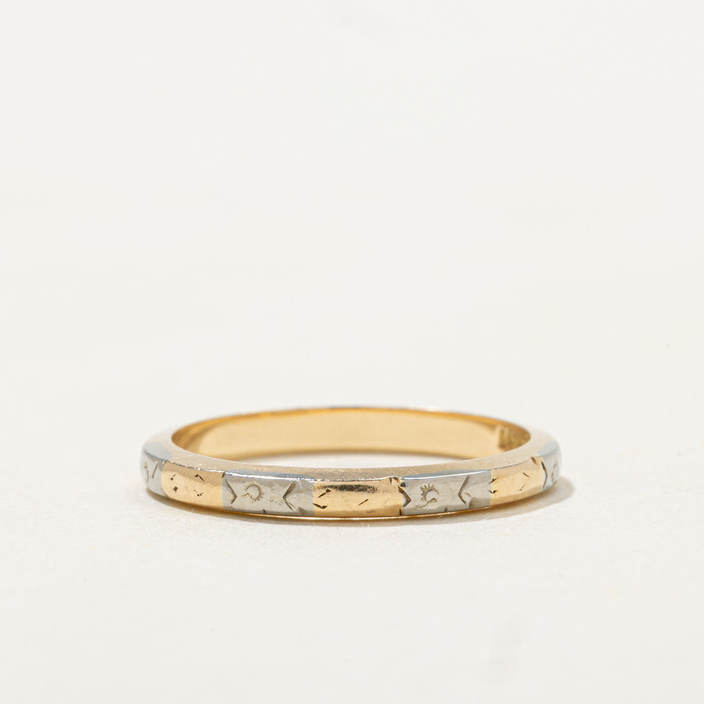 'Bluebird' 14K Ornate Engraved Thin Stacking Band | 2.10mm | SZ 5.25