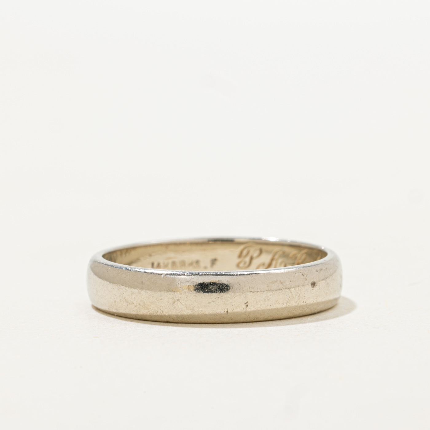 'Birks' 14k White Gold Plain Band | 4.60mm | SZ 10