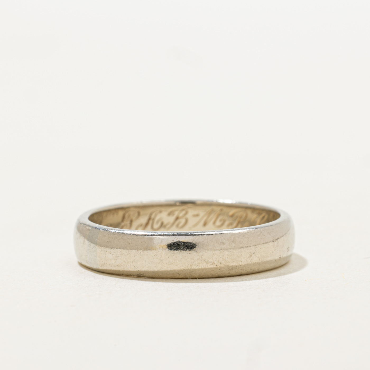 'Birks' 14k White Gold Plain Band | 4.60mm | SZ 10