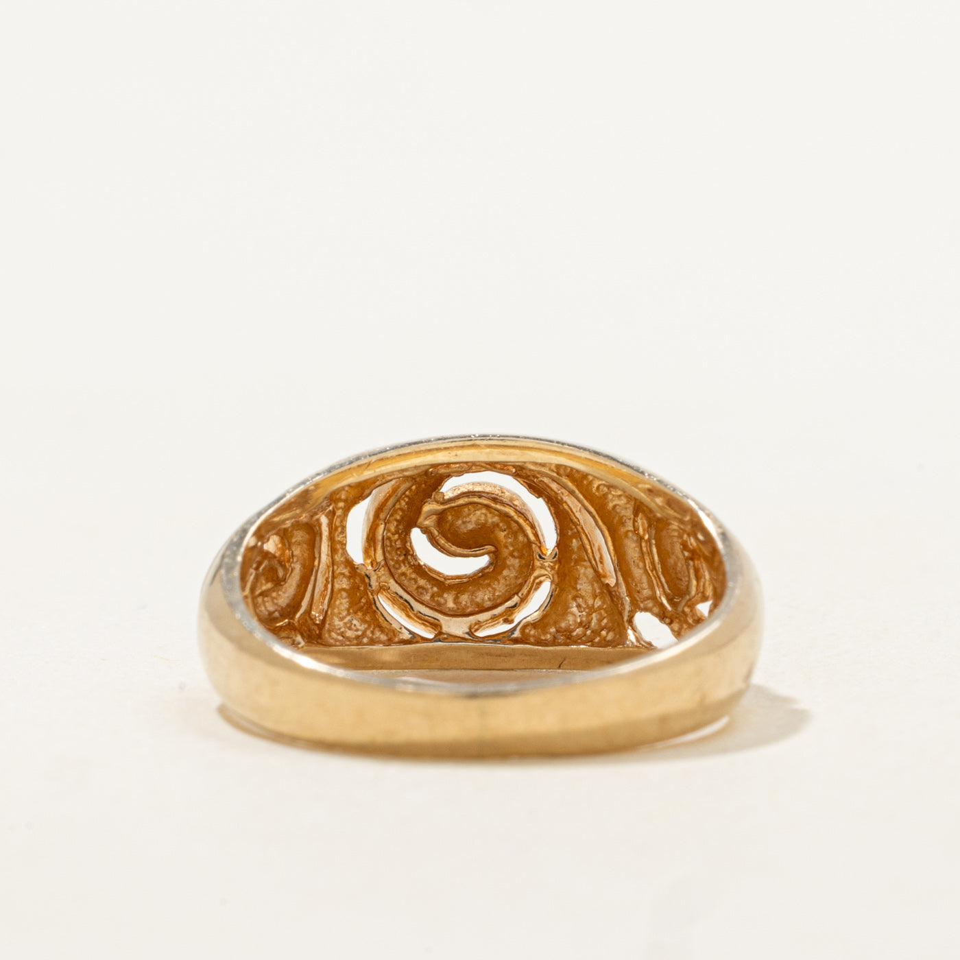 9K Openwork Swirl Dome Ring | SZ 5