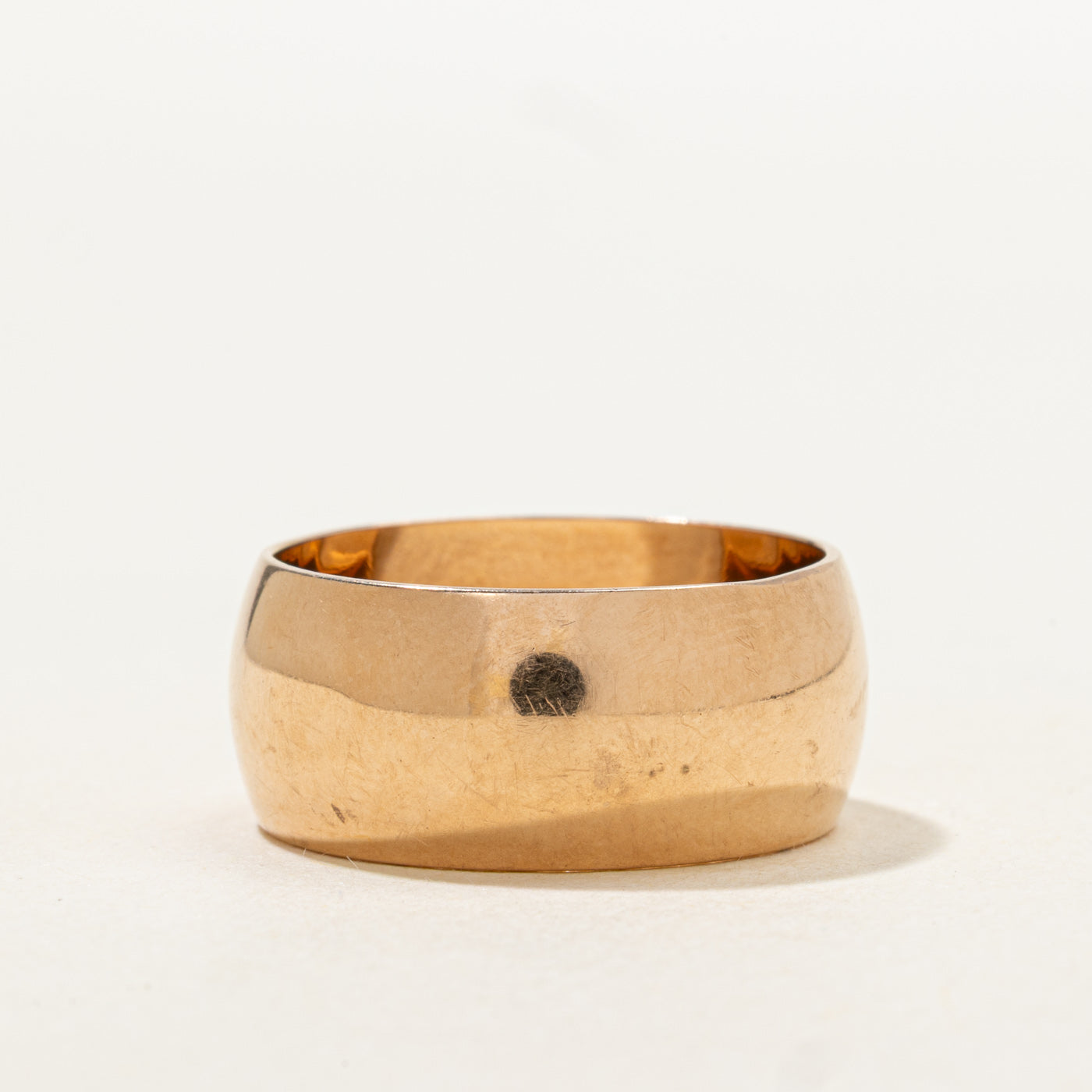 Bague de cigare soviétique en or 14 carats, poinçonnée 1975 | 9,5 mm | Taille 9,25