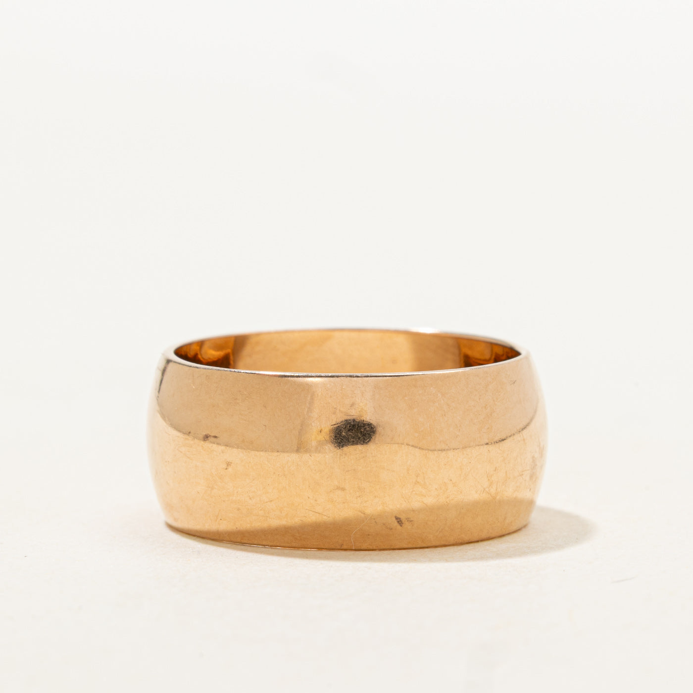 Bague de cigare soviétique en or 14 carats, poinçonnée 1975 | 9,5 mm | Taille 9,25