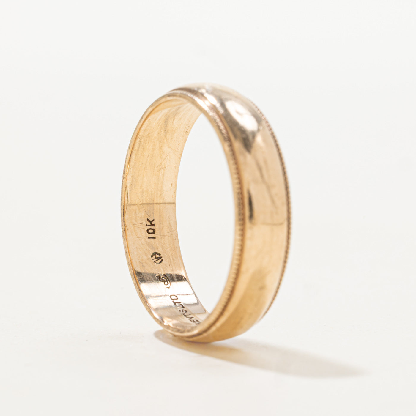 Vintage Canadian Milgrain Edged Band | SZ 9