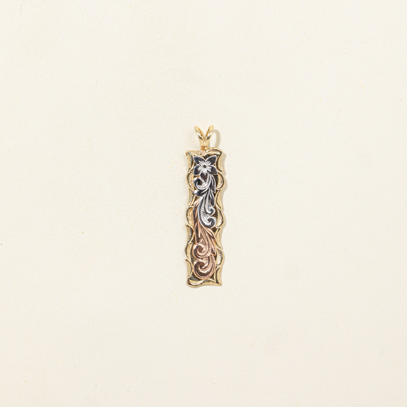 14K Hawaiian Plumeria Drop Pendant