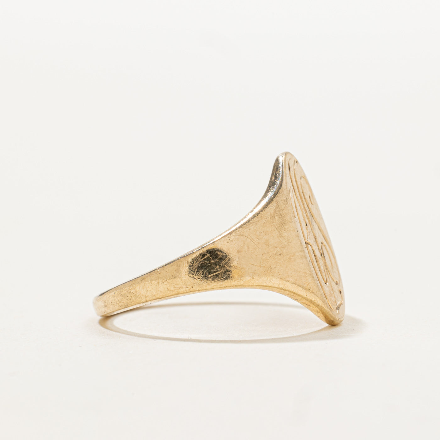 Bague chevalière initiale « KLS » en or 10 carats | Taille 5,75