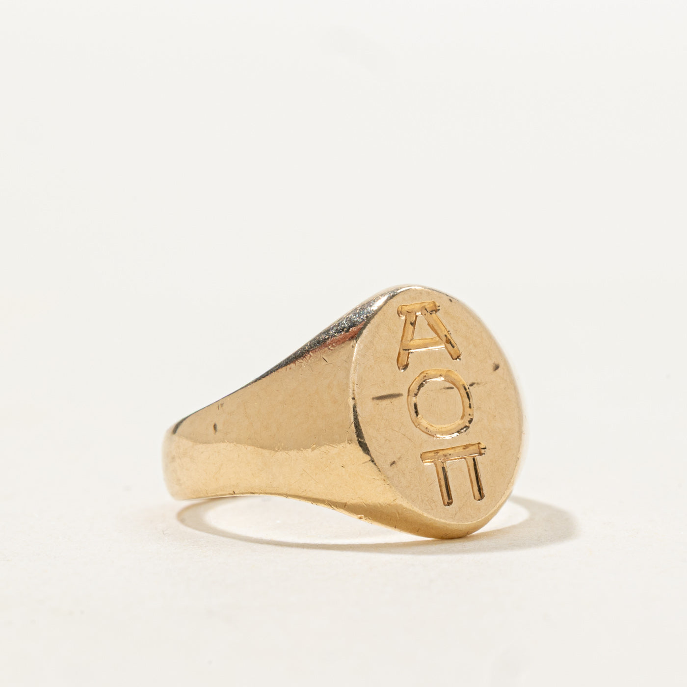 10K Alpha Omicron Pi Signet Ring | SZ 2