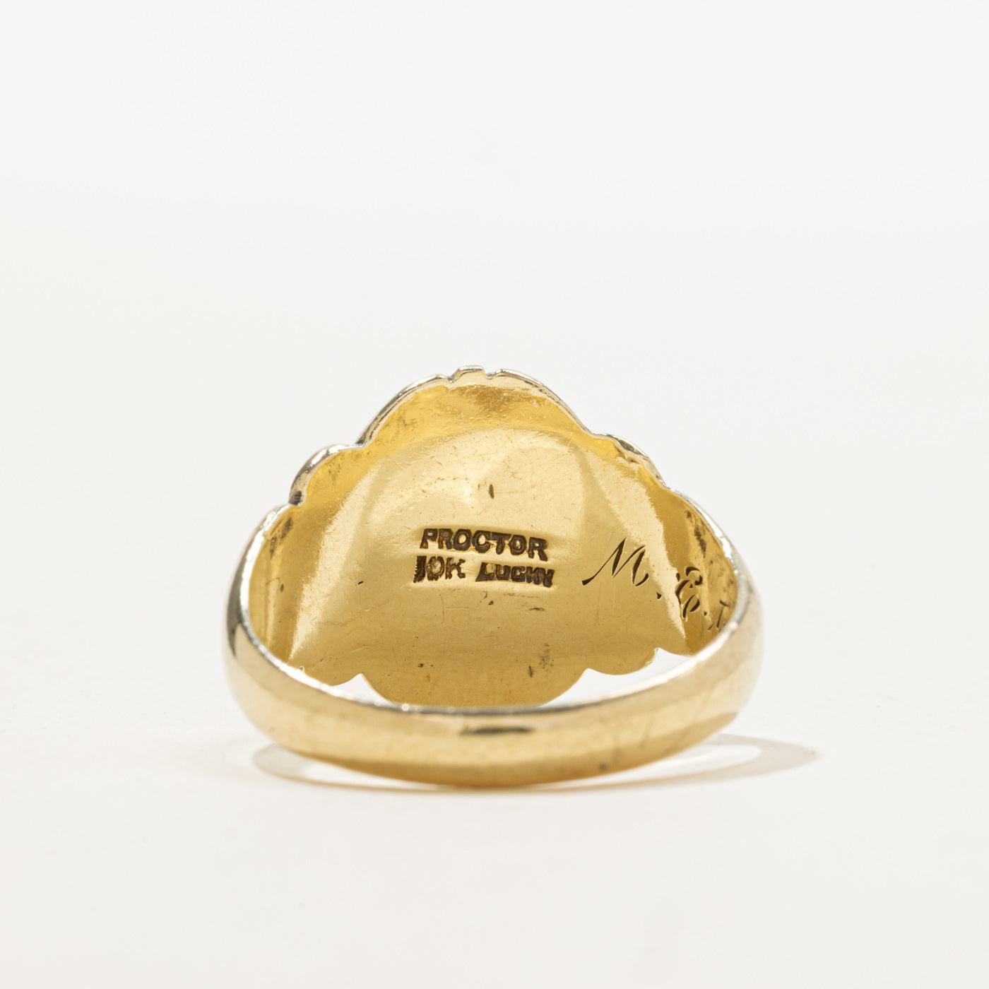 10K Ornate Initial Signet Ring | SZ 9.75