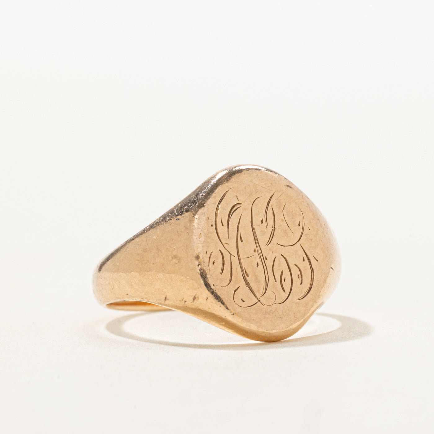 10K "ALS" Initial Signet Ring | SZ 7.5