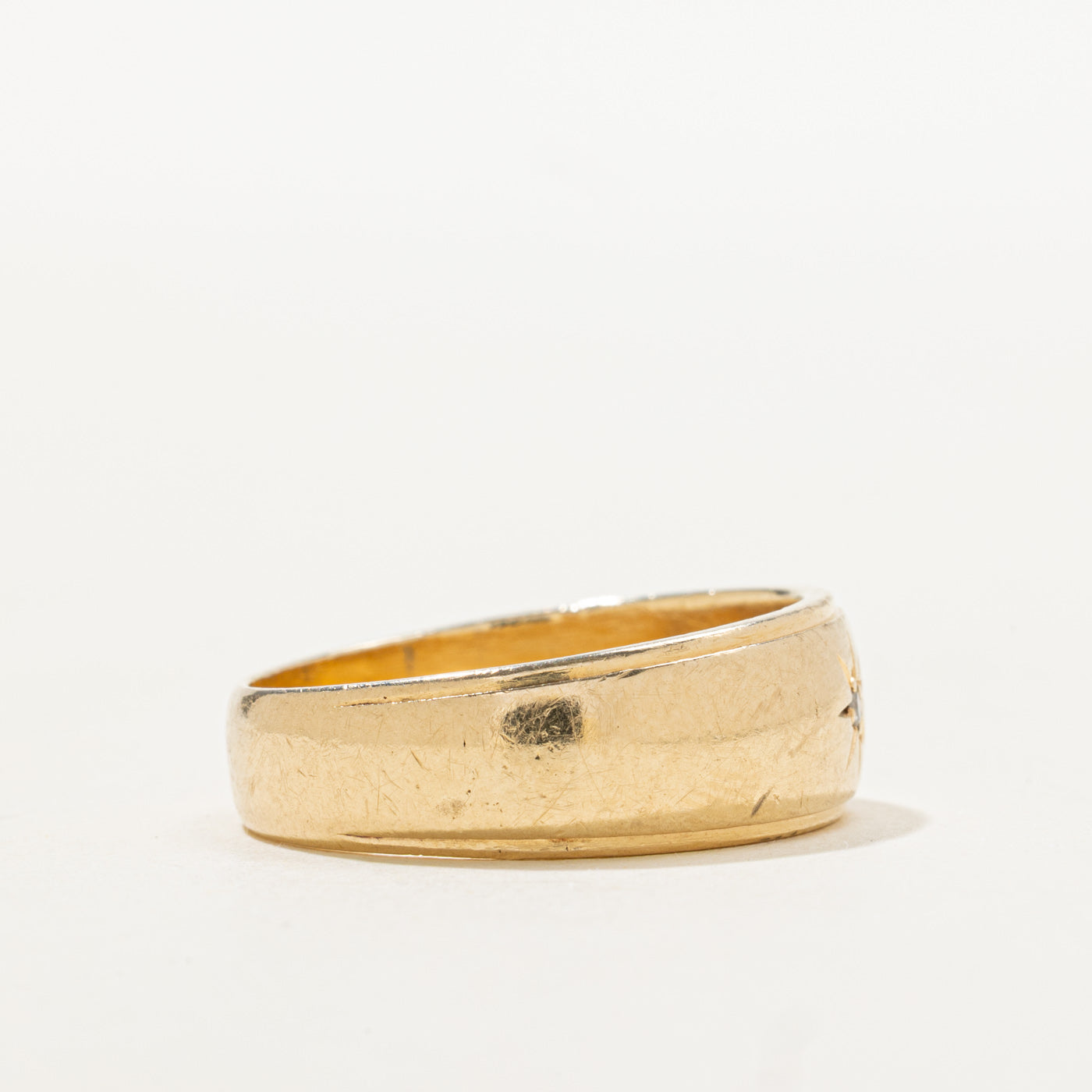 Bague sertie d'un diamant unique | Taille 9,75