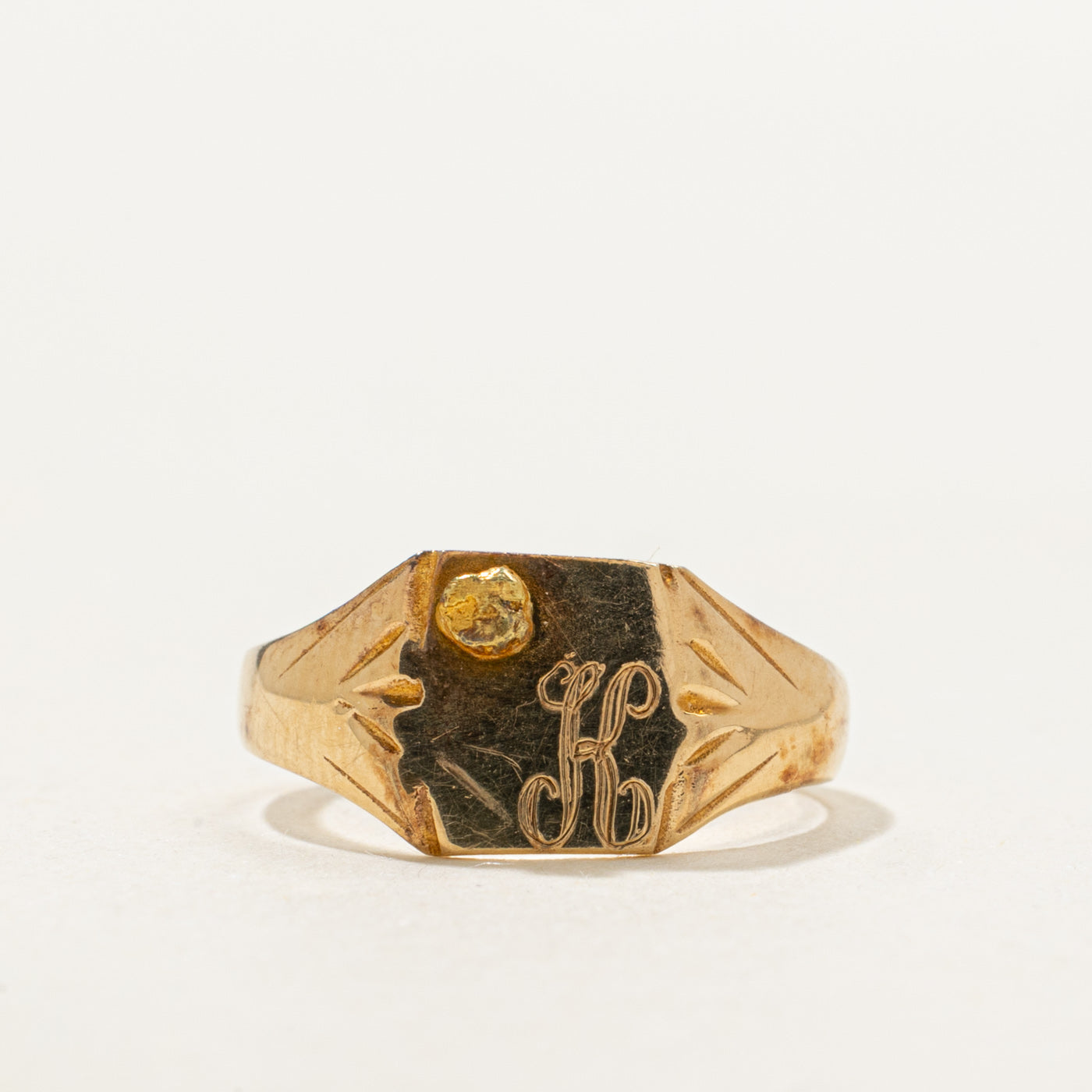 10K "K" Initial Signet Ring | SZ 1.75