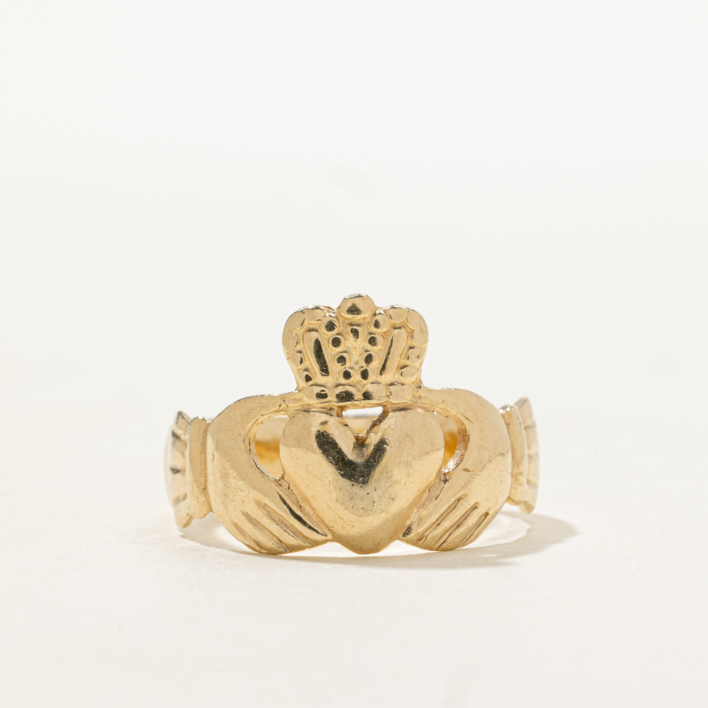 10K Yellow Gold Claddagh Ring | SZ 9.75