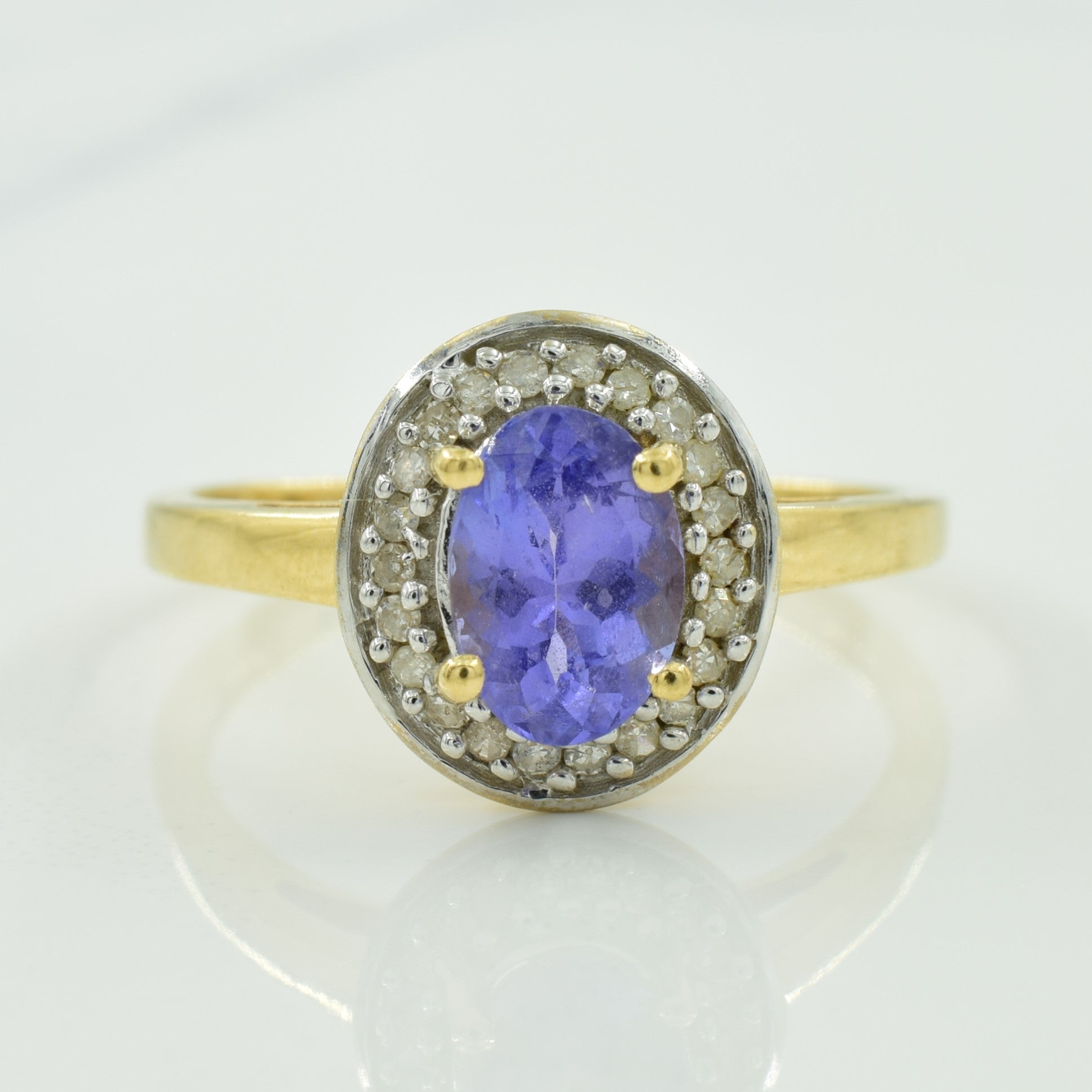 Tanzanite & Diamond Halo Ring | 0.90ct, 0.11ctw | SZ 7.25 |