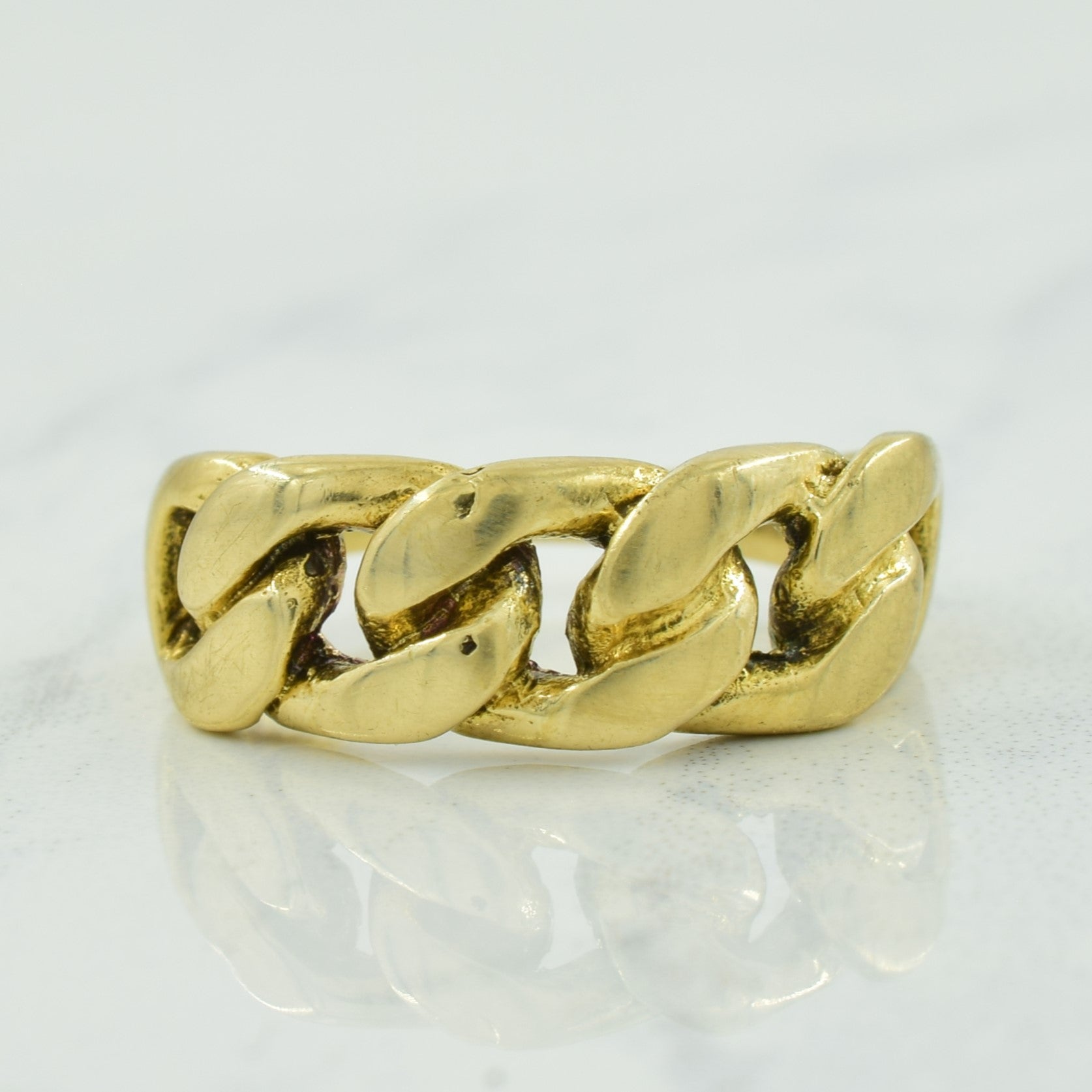 14k Yellow Gold Cuban Link Ring SZ
