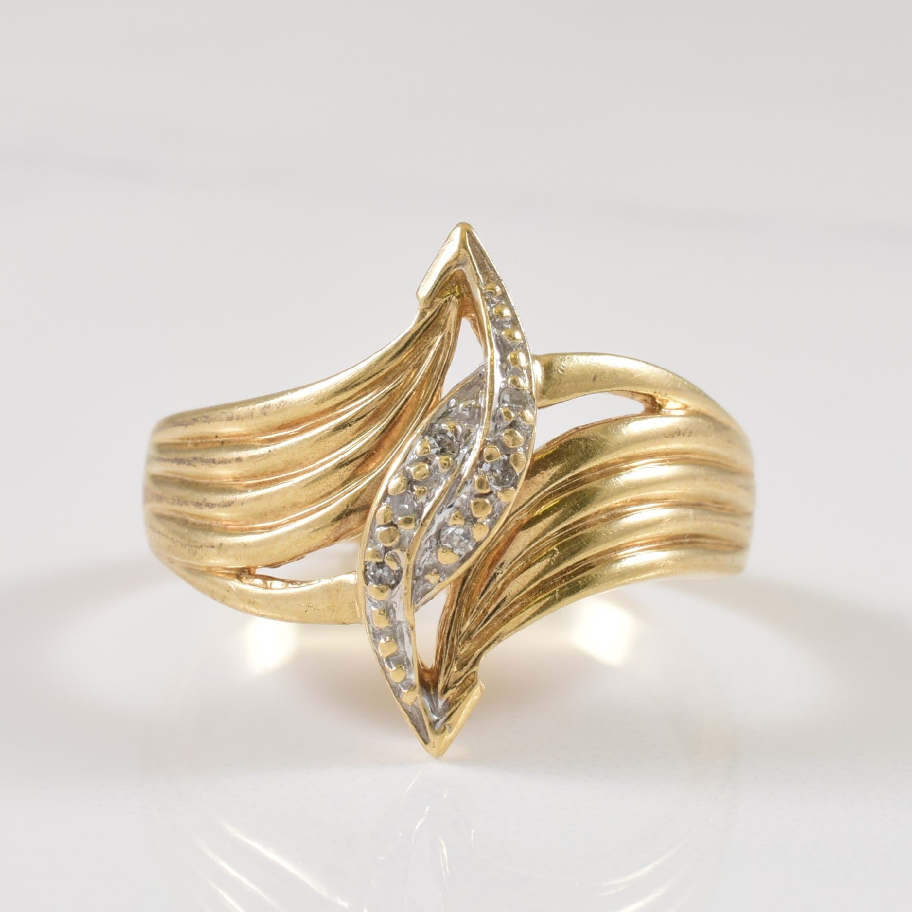 Diamond Bypass Ring | 0.06ctw | SZ 10.75 |