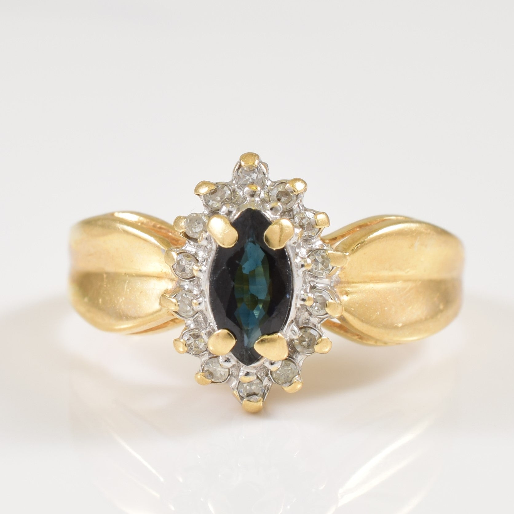 Sapphire & Diamond Halo Ring | 0.35ct, 0.07ctw | SZ 4.75 |