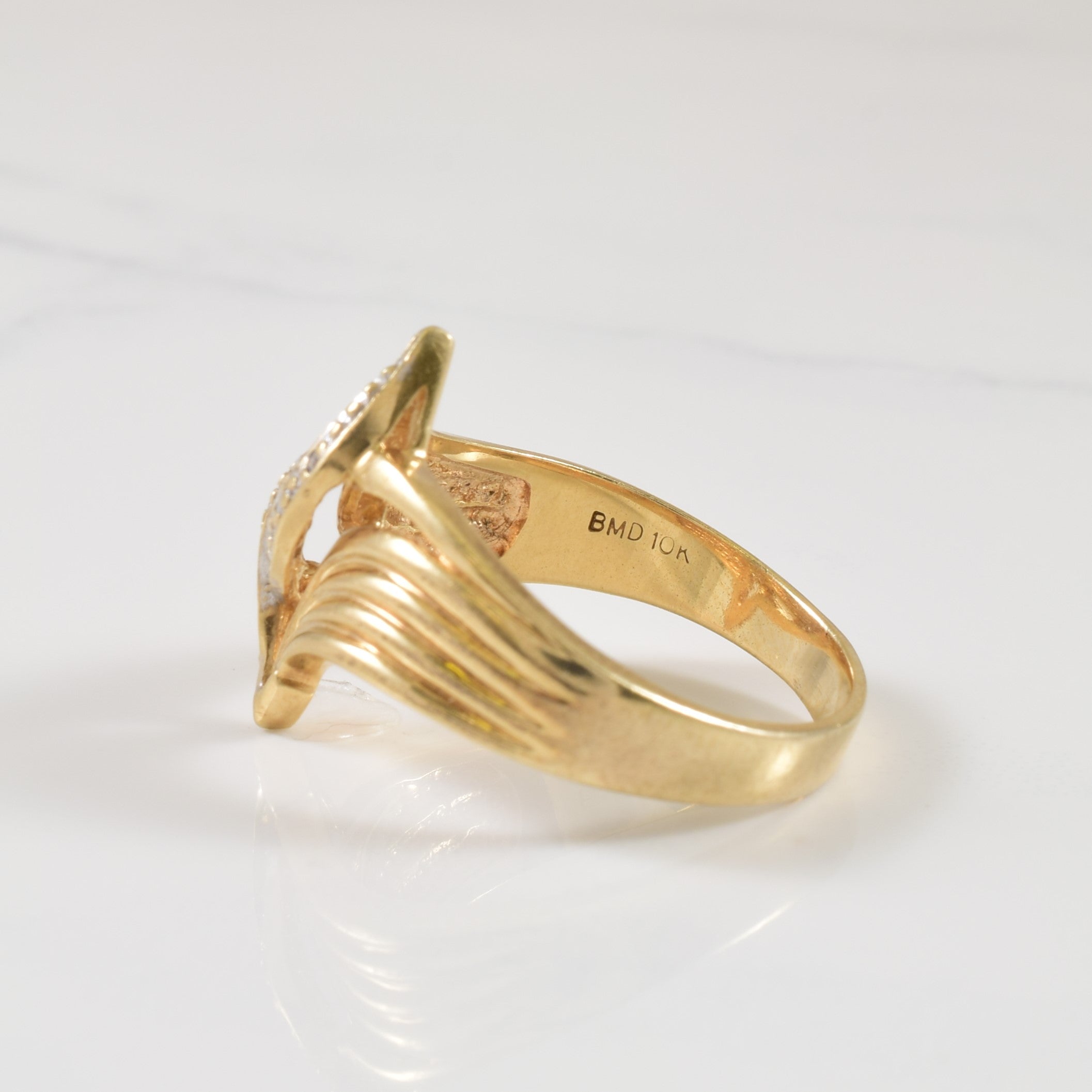 Diamond Bypass Ring | 0.06ctw | SZ 10.75 |