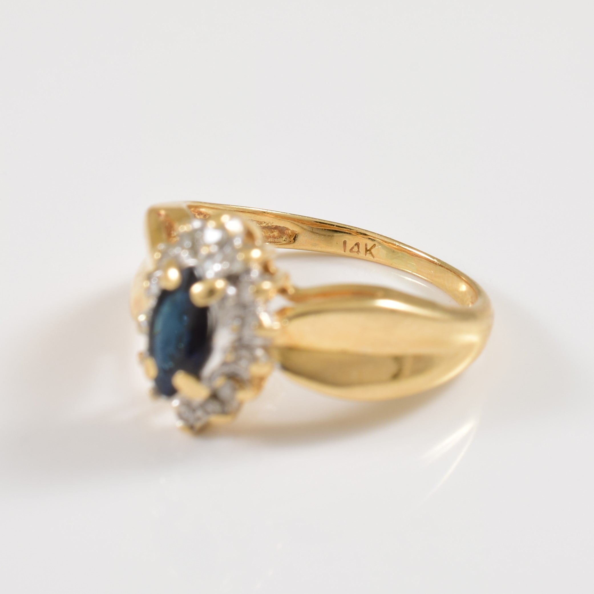 Sapphire & Diamond Halo Ring | 0.35ct, 0.07ctw | SZ 4.75 |