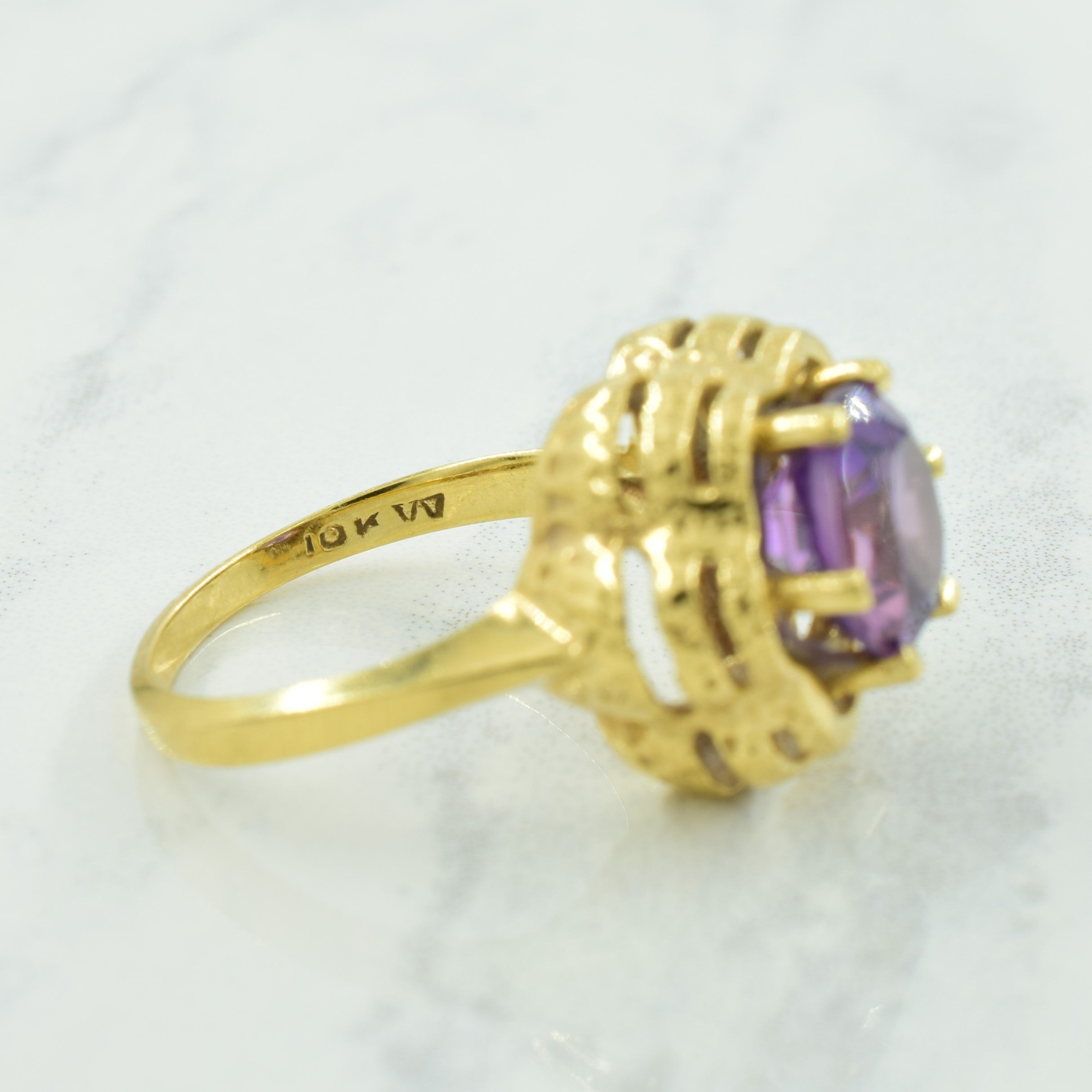 Synthetic Purple Sapphire Cocktail Ring | 2.50ct | SZ 5.75 |