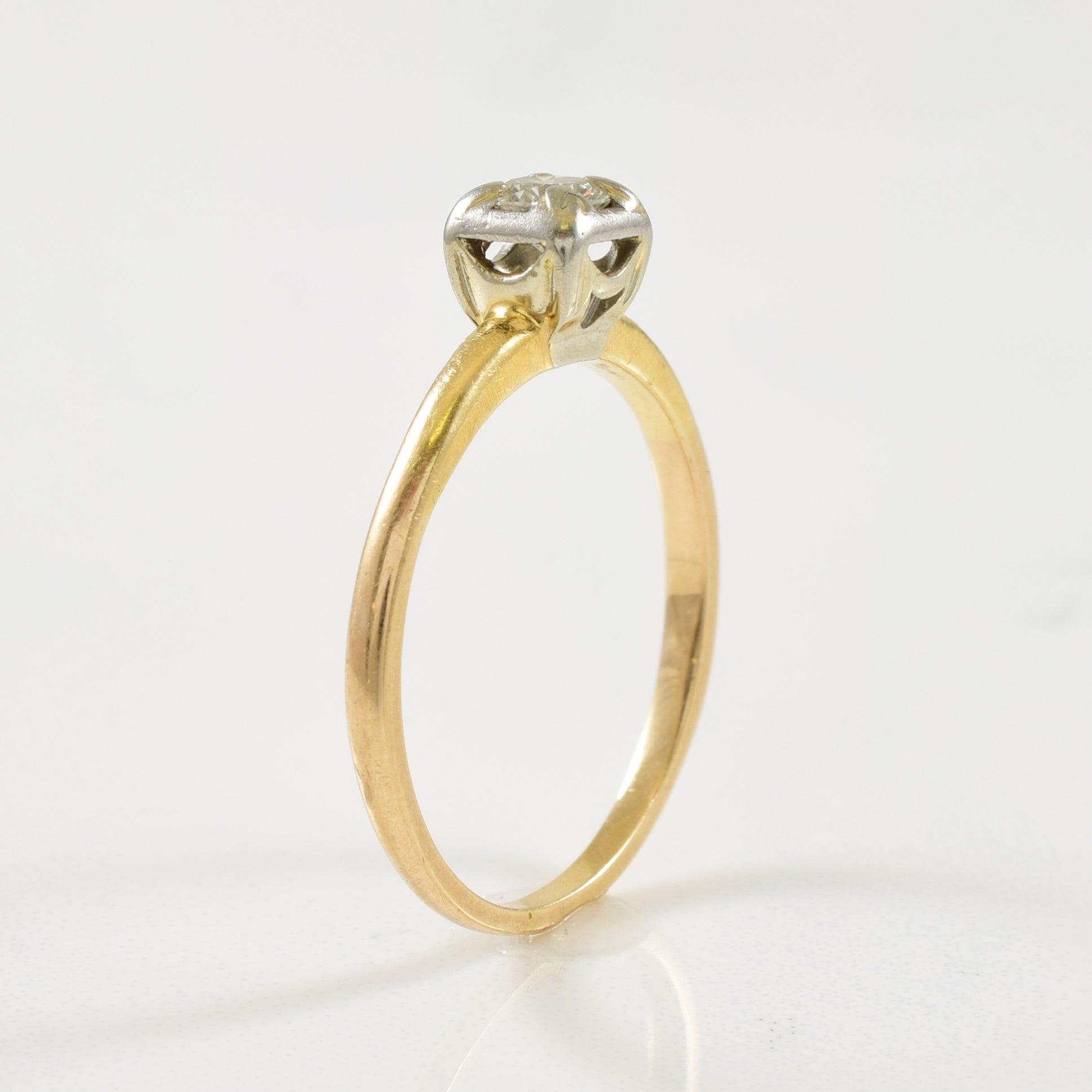 Mid Century Solitaire Diamond Ring | 0.22ct | SZ 7.5 |