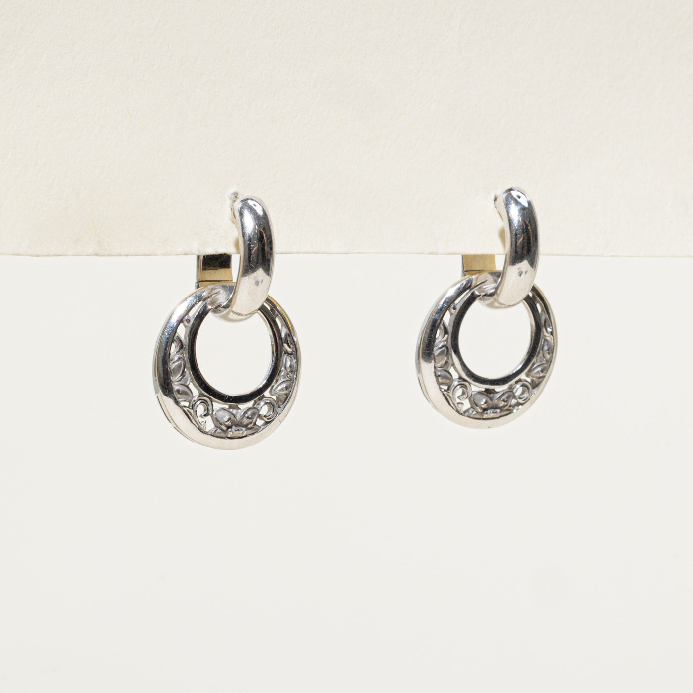 Floral Door Knocker Drop Earrings