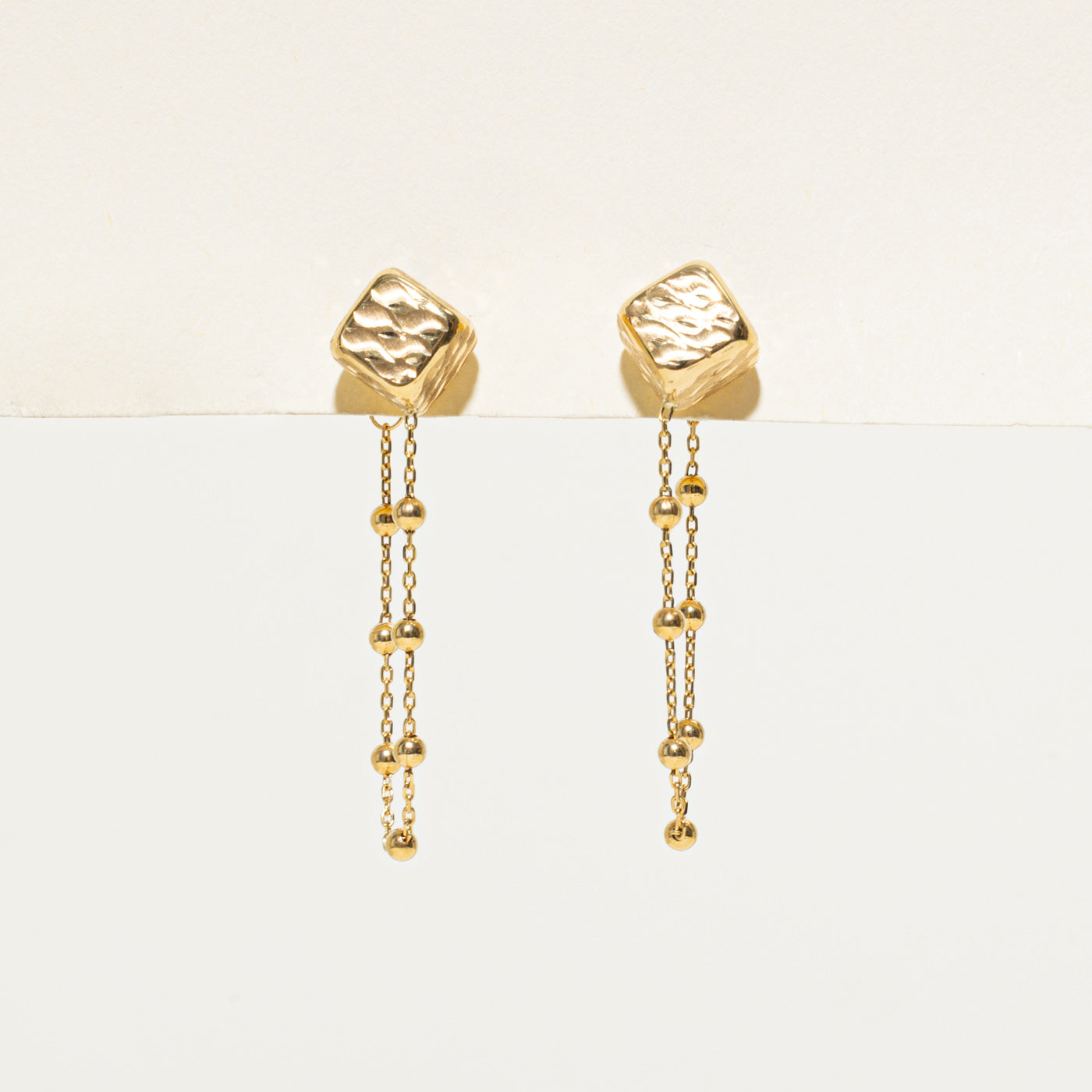 Cube Beaded Drop Earrings