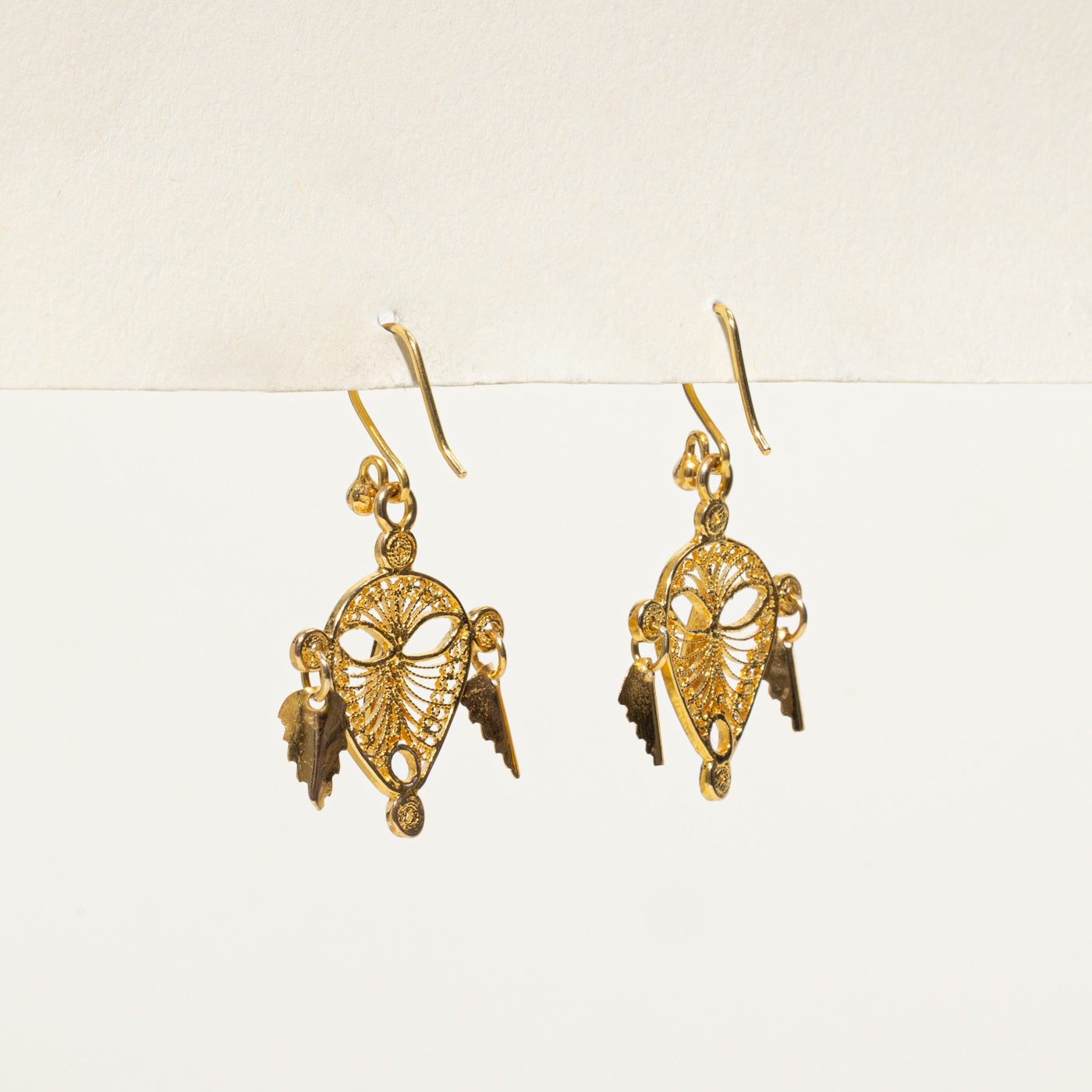 Filigree Mask Drop Earrings