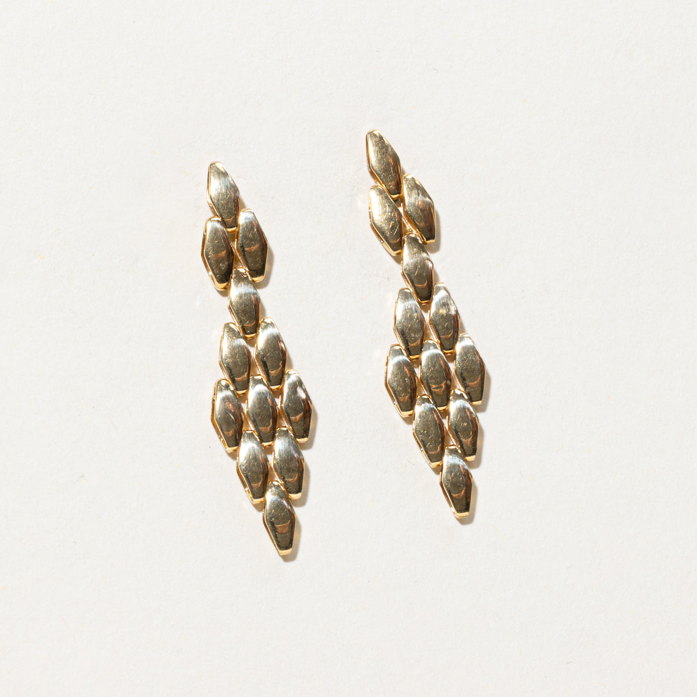 Geometric Panther Link Drop Earrings