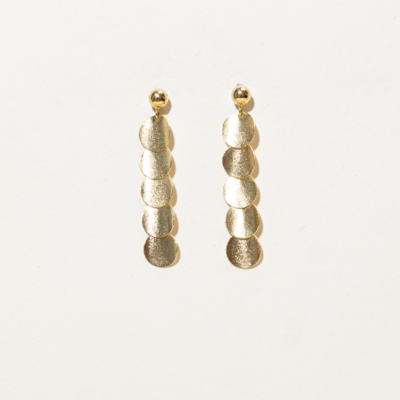 Textured Discs Drop Earrings