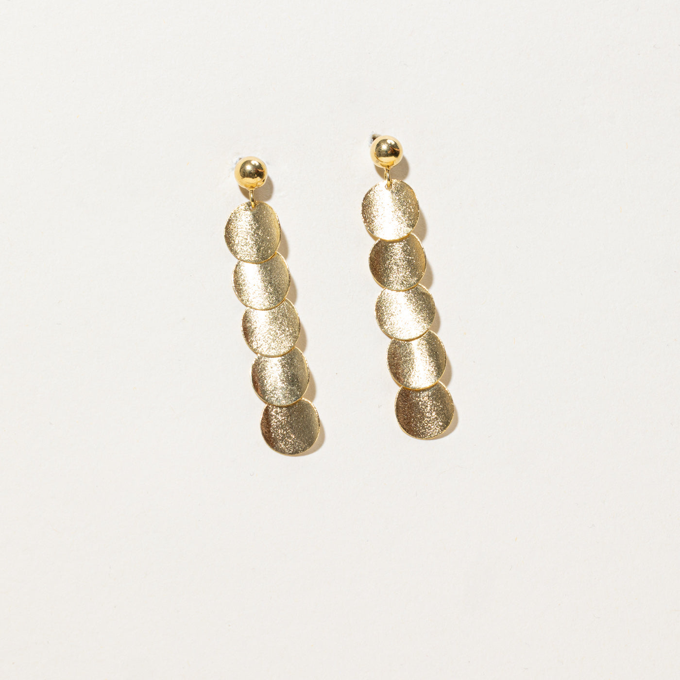 Textured Discs Drop Earrings