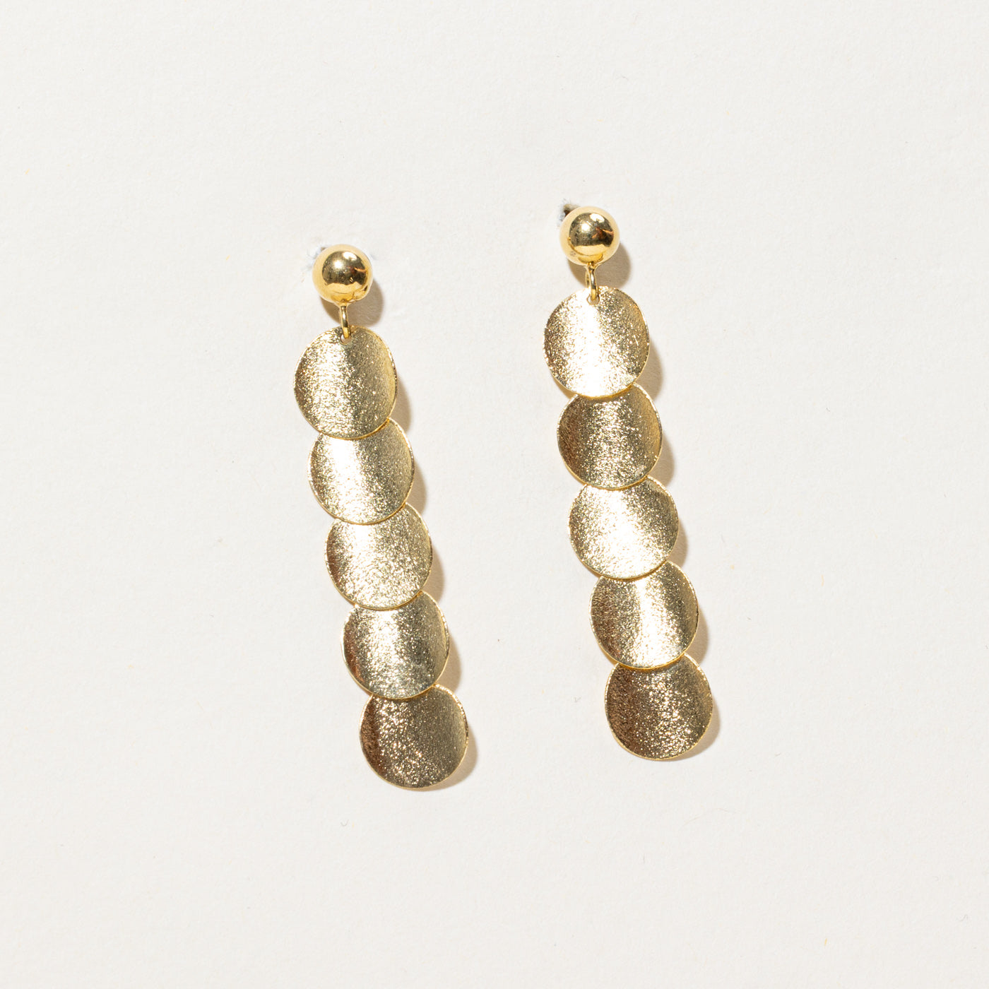 Textured Discs Drop Earrings