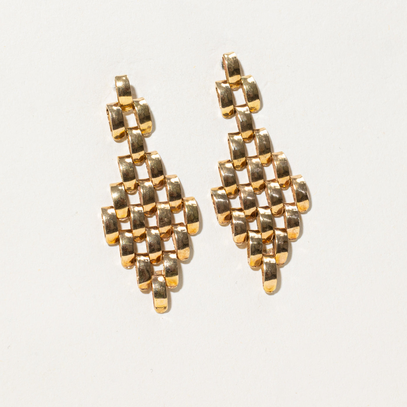 Geometric Panther Link Drop Earrings
