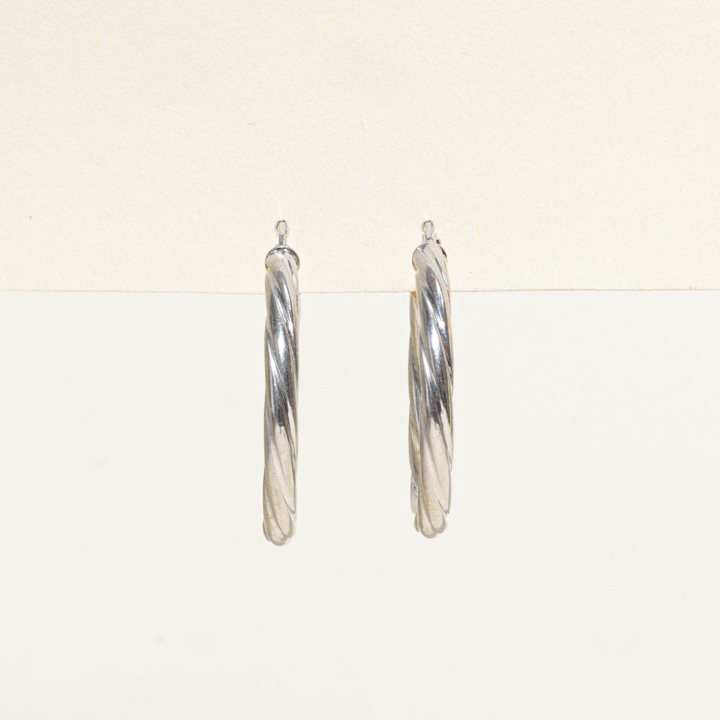 Italian 9k Grooved Hoop Earrings