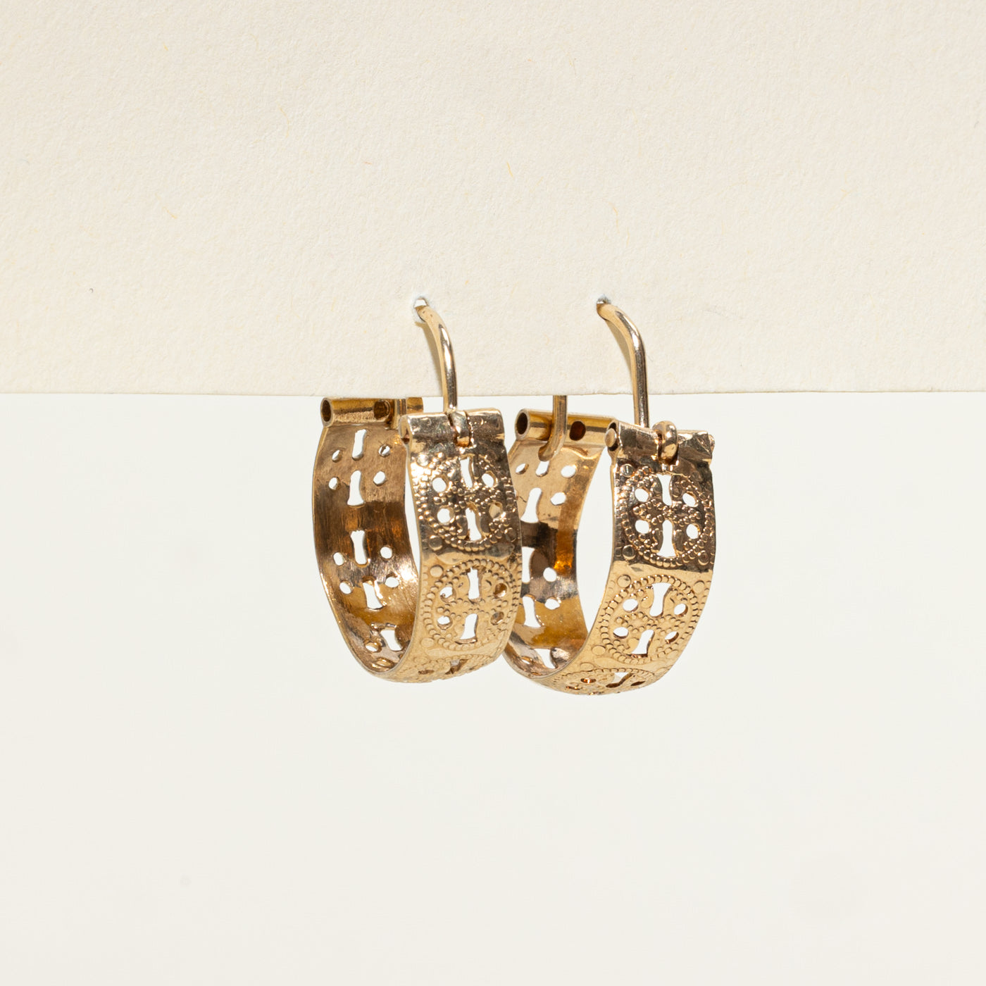 Textured Openwork Hoop Earrings