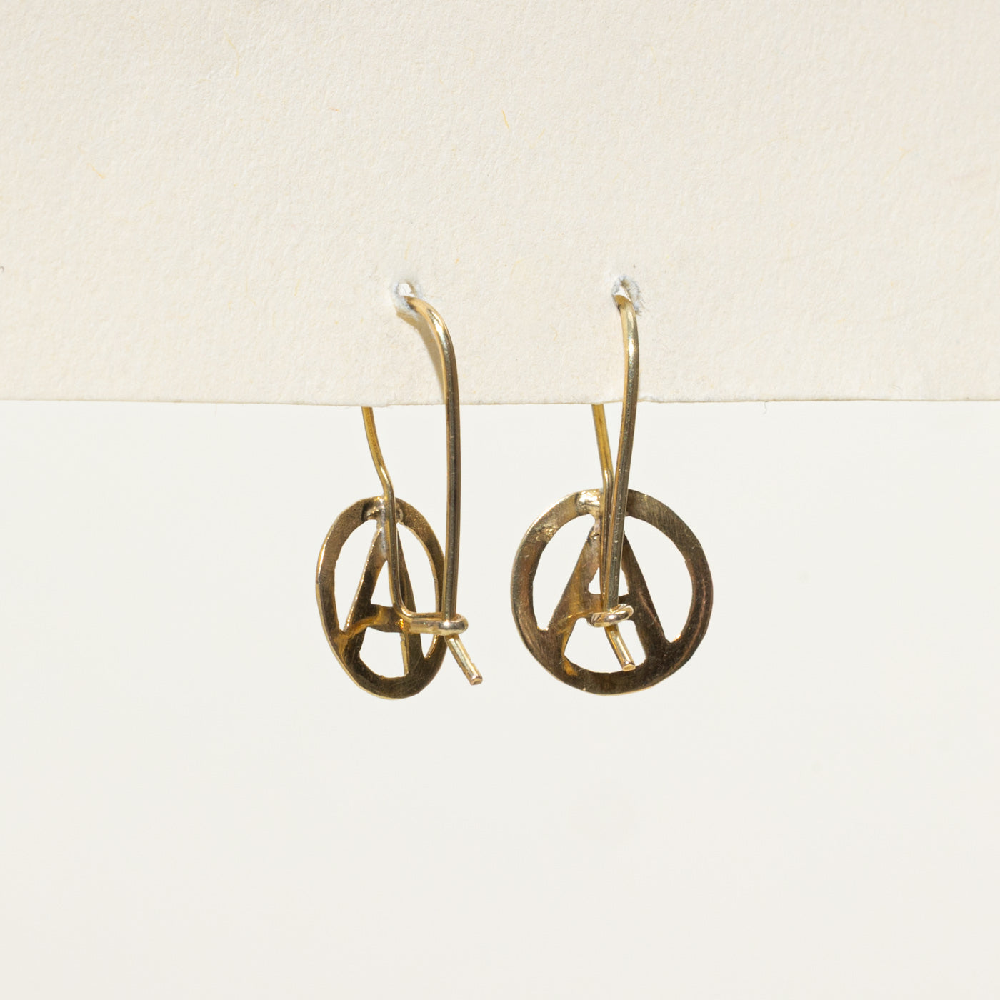 "A" Initial Drop Earrings