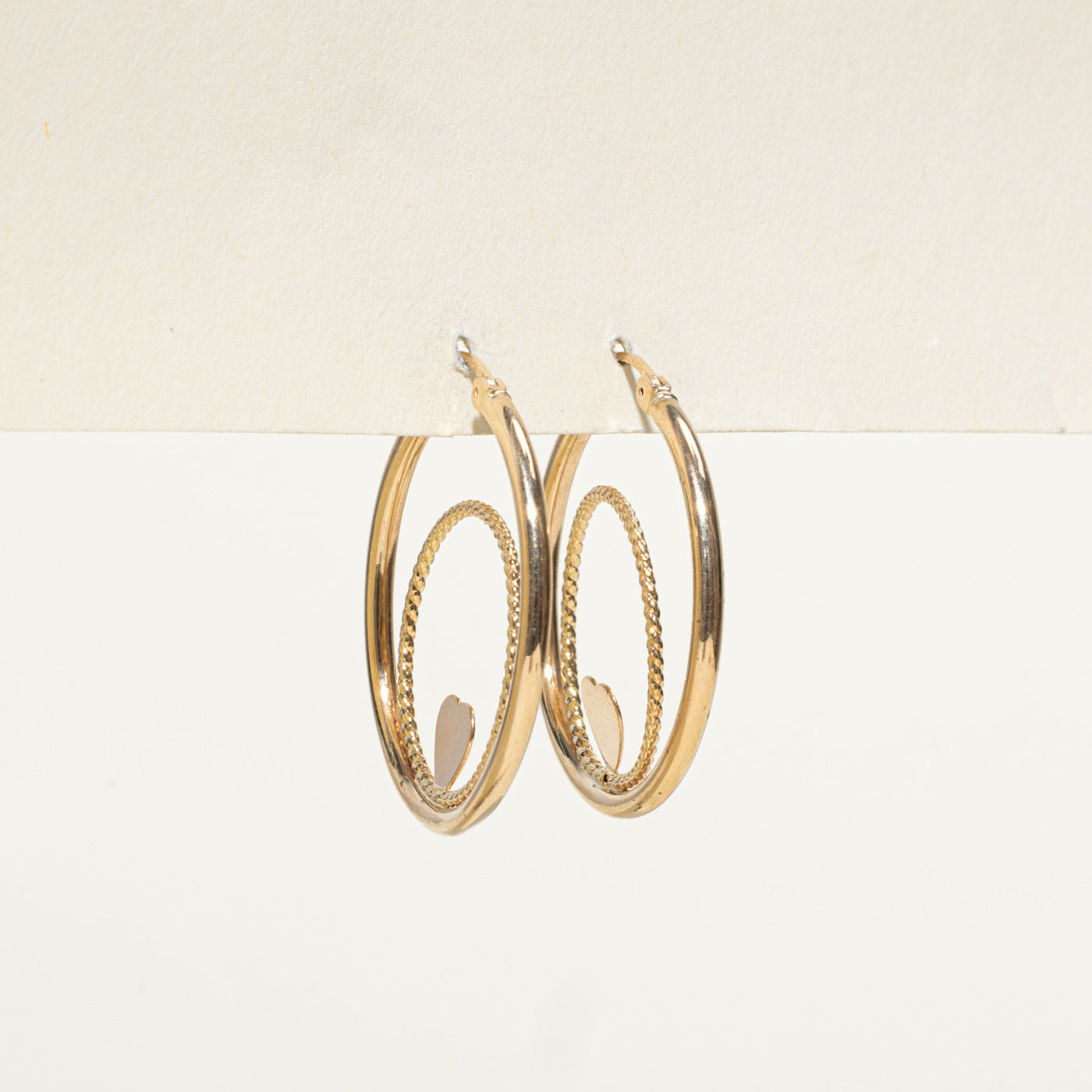 Layered Heart Hoop Earrings